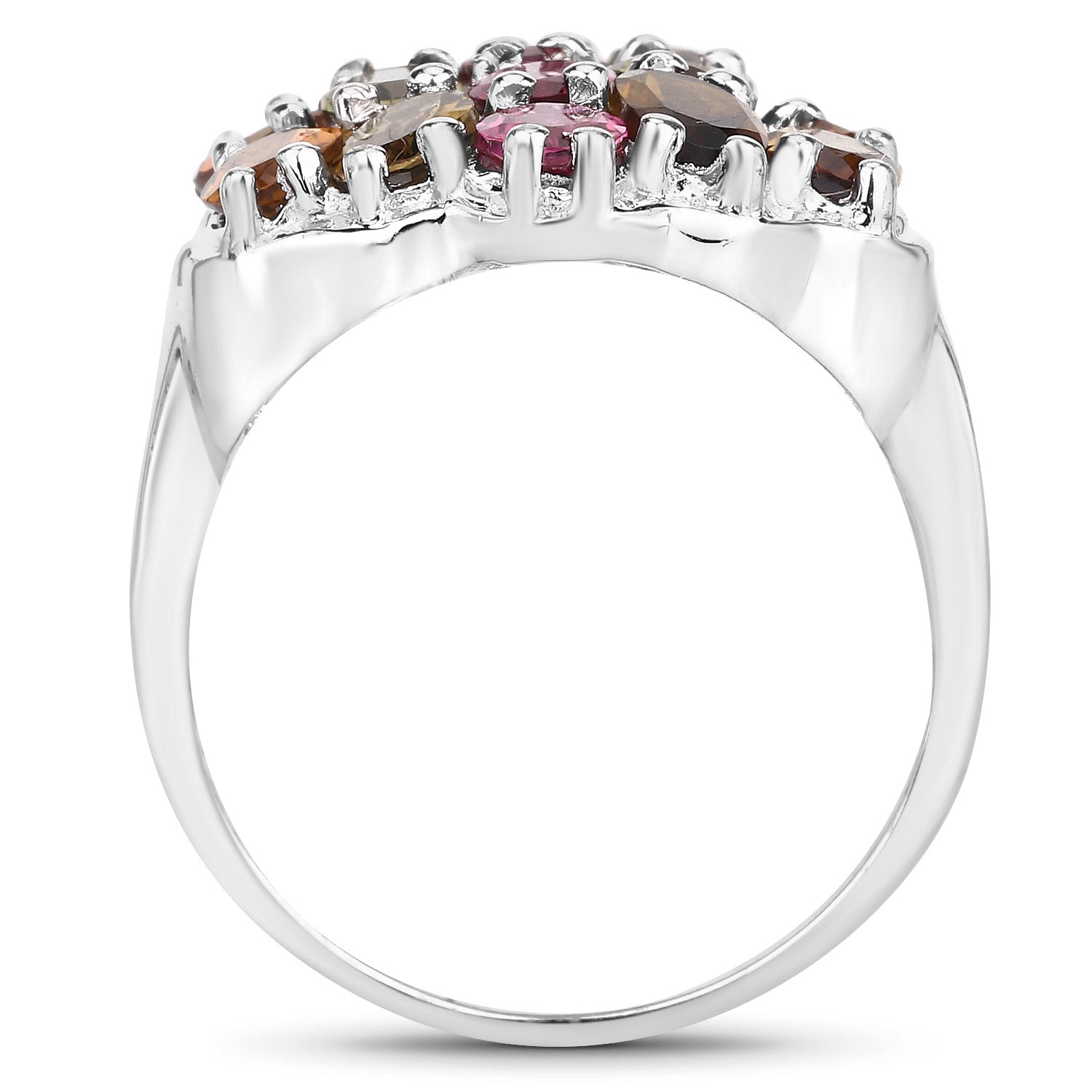 5.89 Carat Genuine Multi Tourmaline .925 Sterling Silver Ring on sale at MyriadMart
