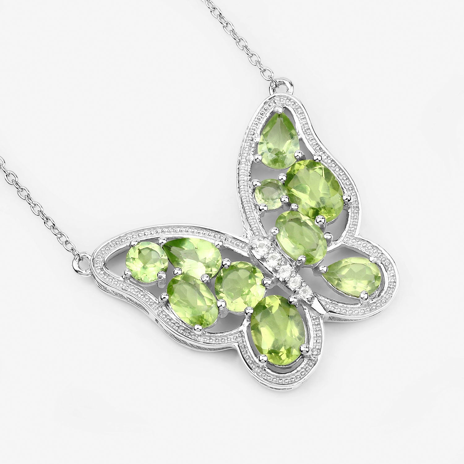 4.65 Carat Genuine Peridot .925 Sterling Silver Necklace on sale at MyriadMart