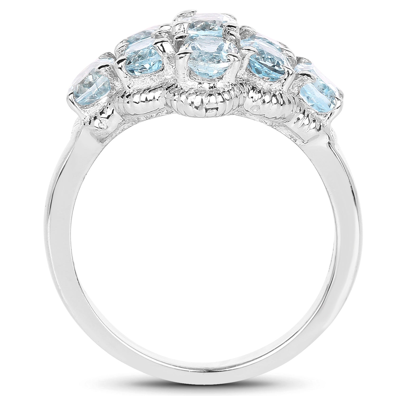 3.24 Carat Genuine Blue Topaz .925 Sterling Silver Ring on sale at MyriadMart