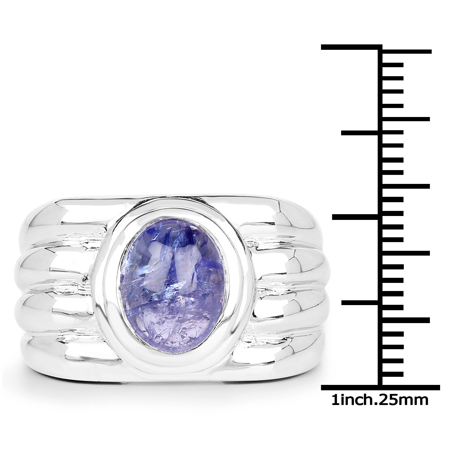 3.55 Carat Genuine Tanzanite .925 Sterling Silver Ring on sale at MyriadMart