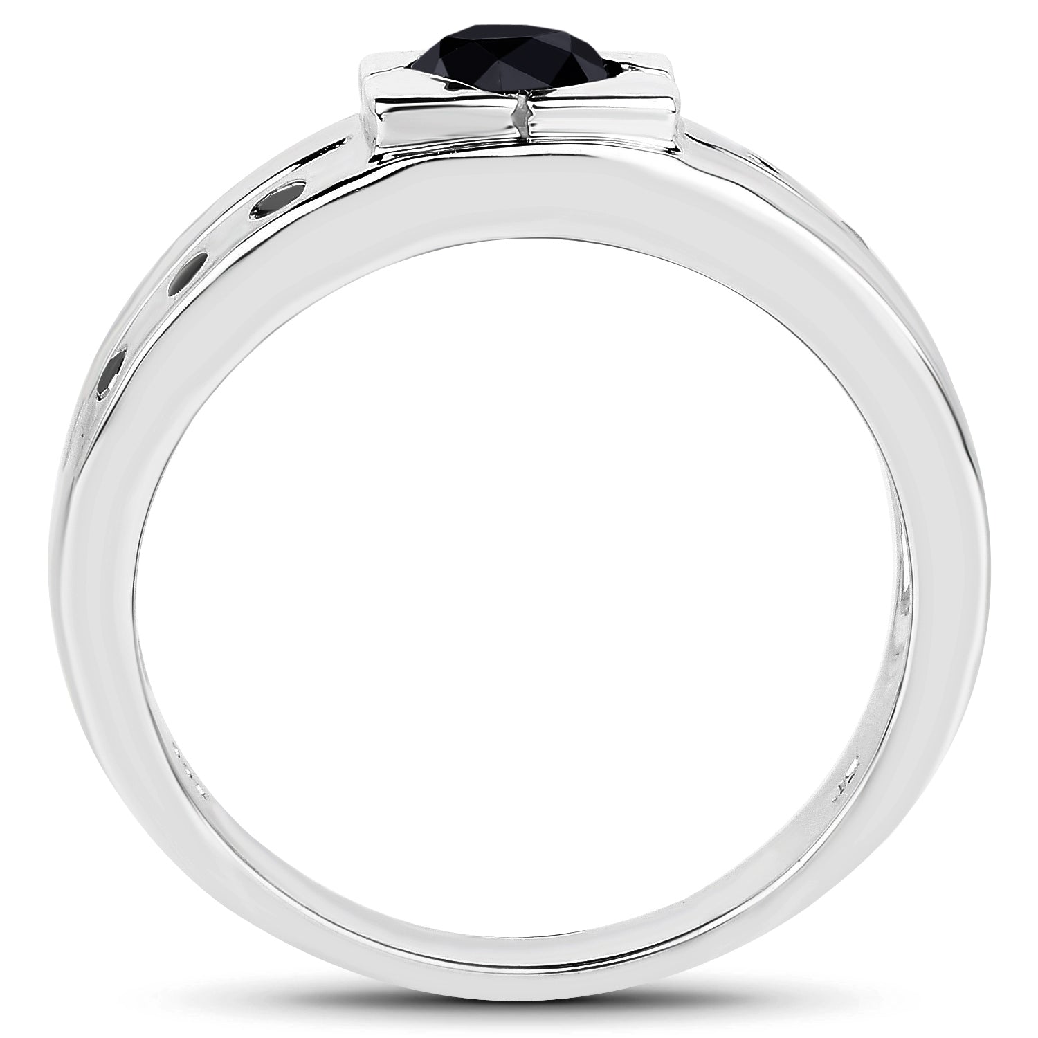 0.56 Carat Genuine Black Diamond .925 Sterling Silver Ring on sale at MyriadMart