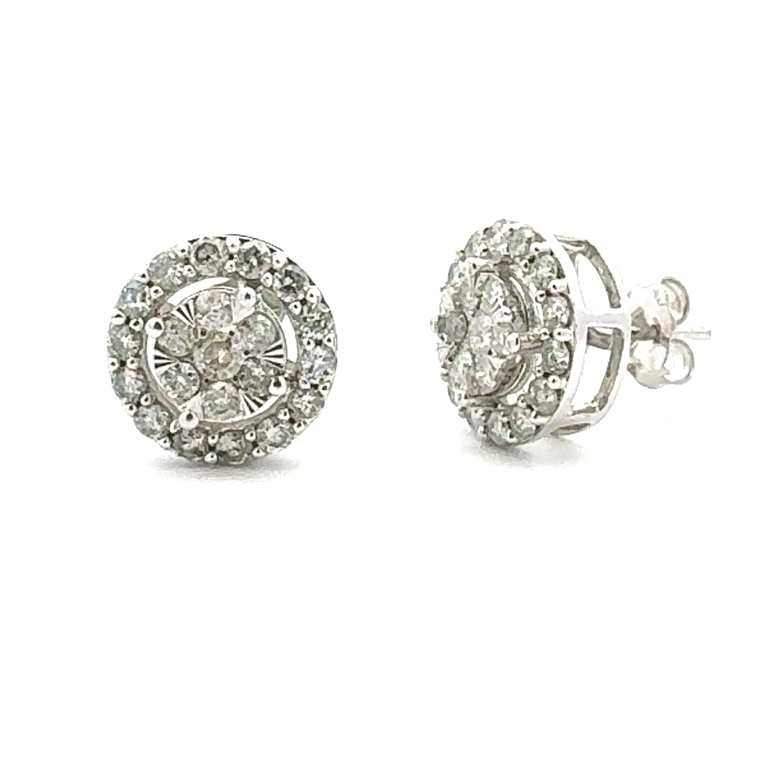1.00ct Diamond Stud Earrings 10KT White Gold on sale at MyriadMart