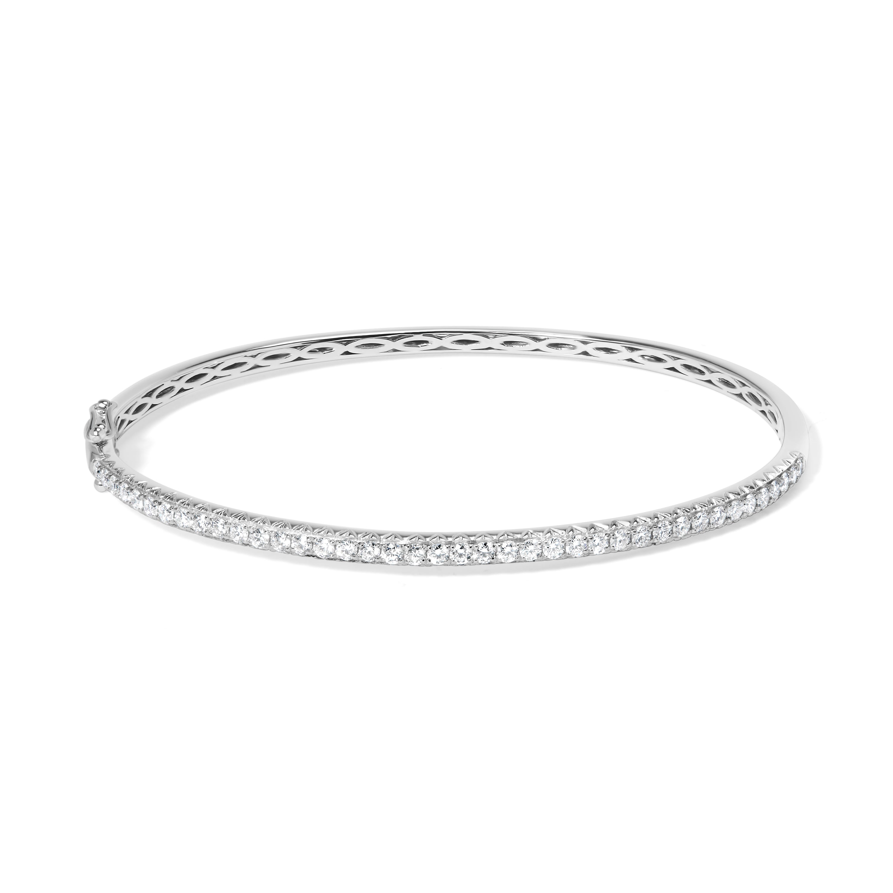 14K Rose Gold 1.00 Cttw Half Eternity Diamond Bangle Bracelet G-H Color, SI2-I1 Clarity - 7" Inches on sale at MyriadMart