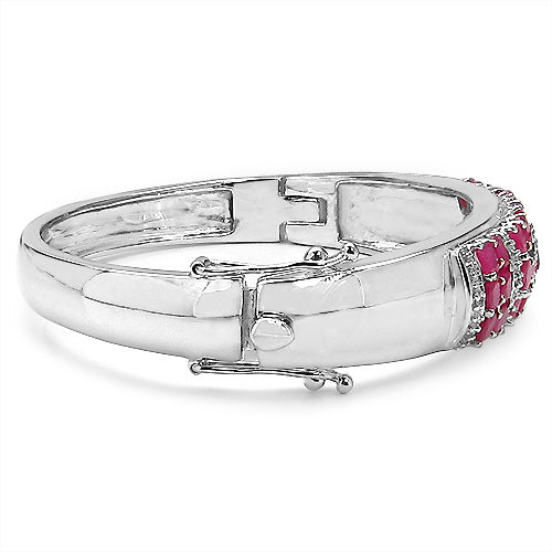 6.65 Carat Genuine Ruby and White Topaz .925 Sterling Silver Bracelet on sale at MyriadMart