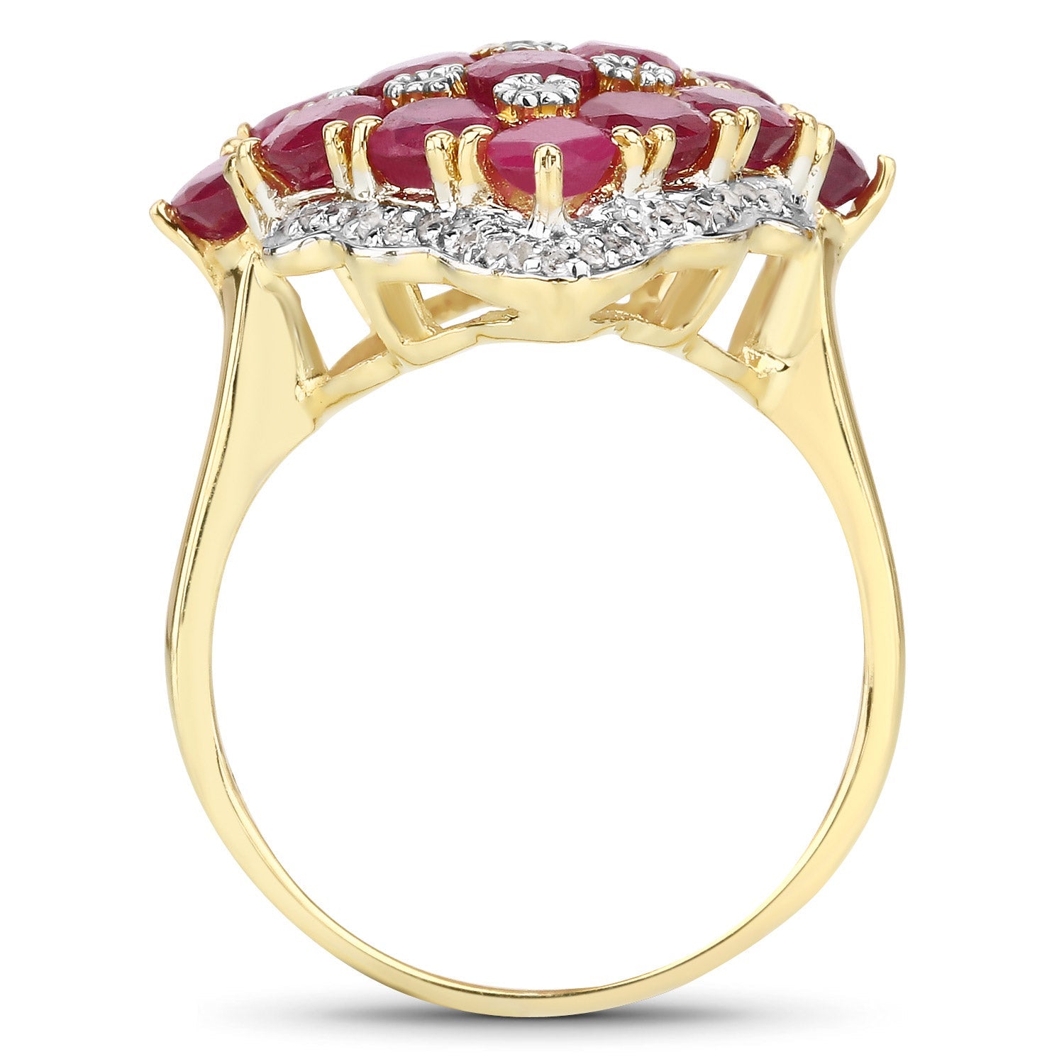 6.49 Carat Glass Filled Ruby and White Topaz .925 Sterling Silver Ring on sale at MyriadMart