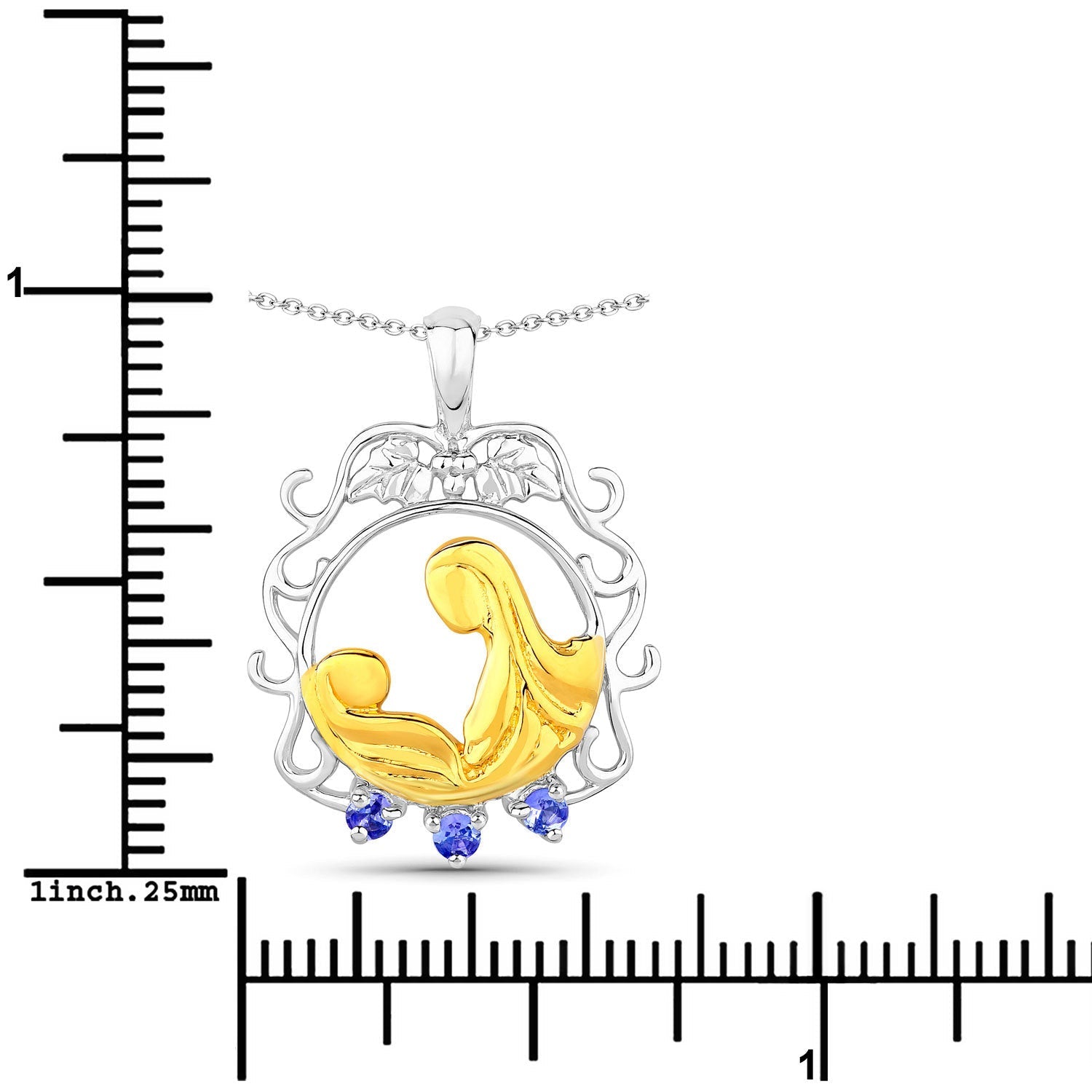 0.11 Carat Genuine Tanzanite .925 Sterling Silver Pendant on sale at MyriadMart
