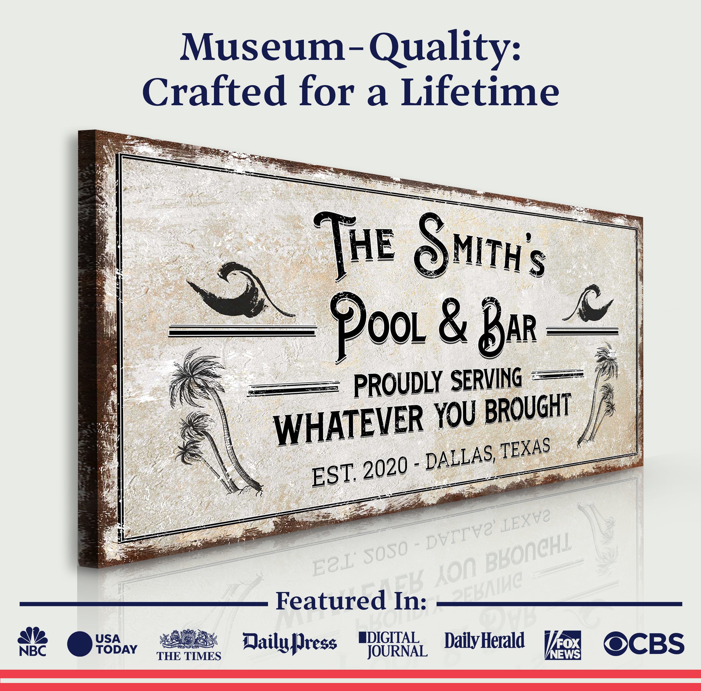 Personalized Rustic Pool Sign on sale at MyriadMart