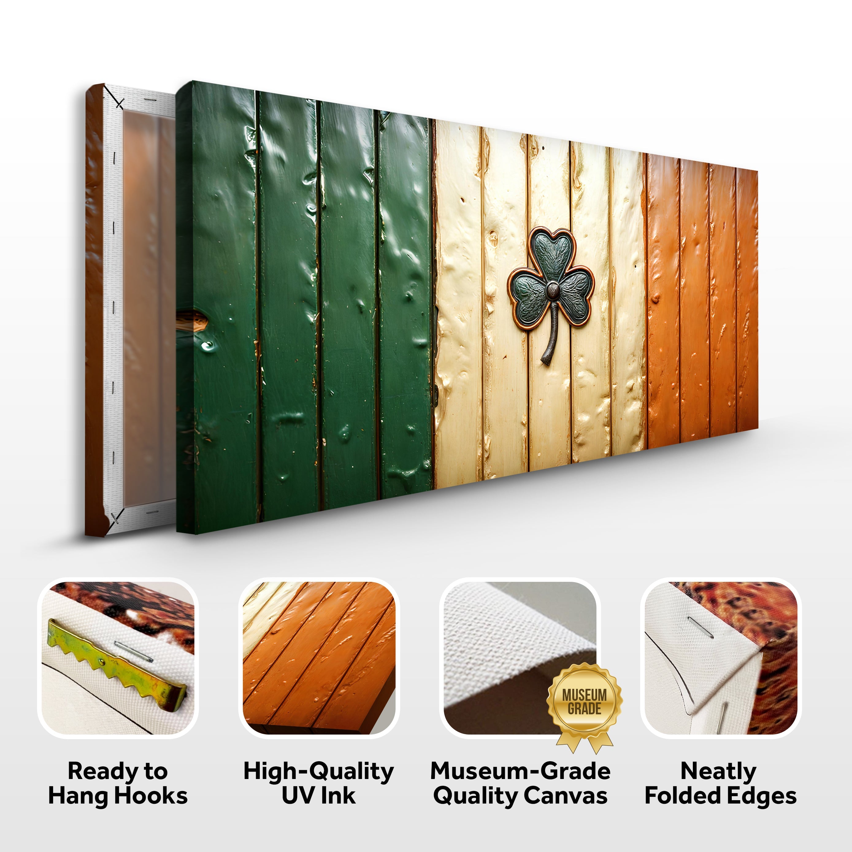 Irish Shamrock Glory Wooden Flag Wall Art II on sale at MyriadMart