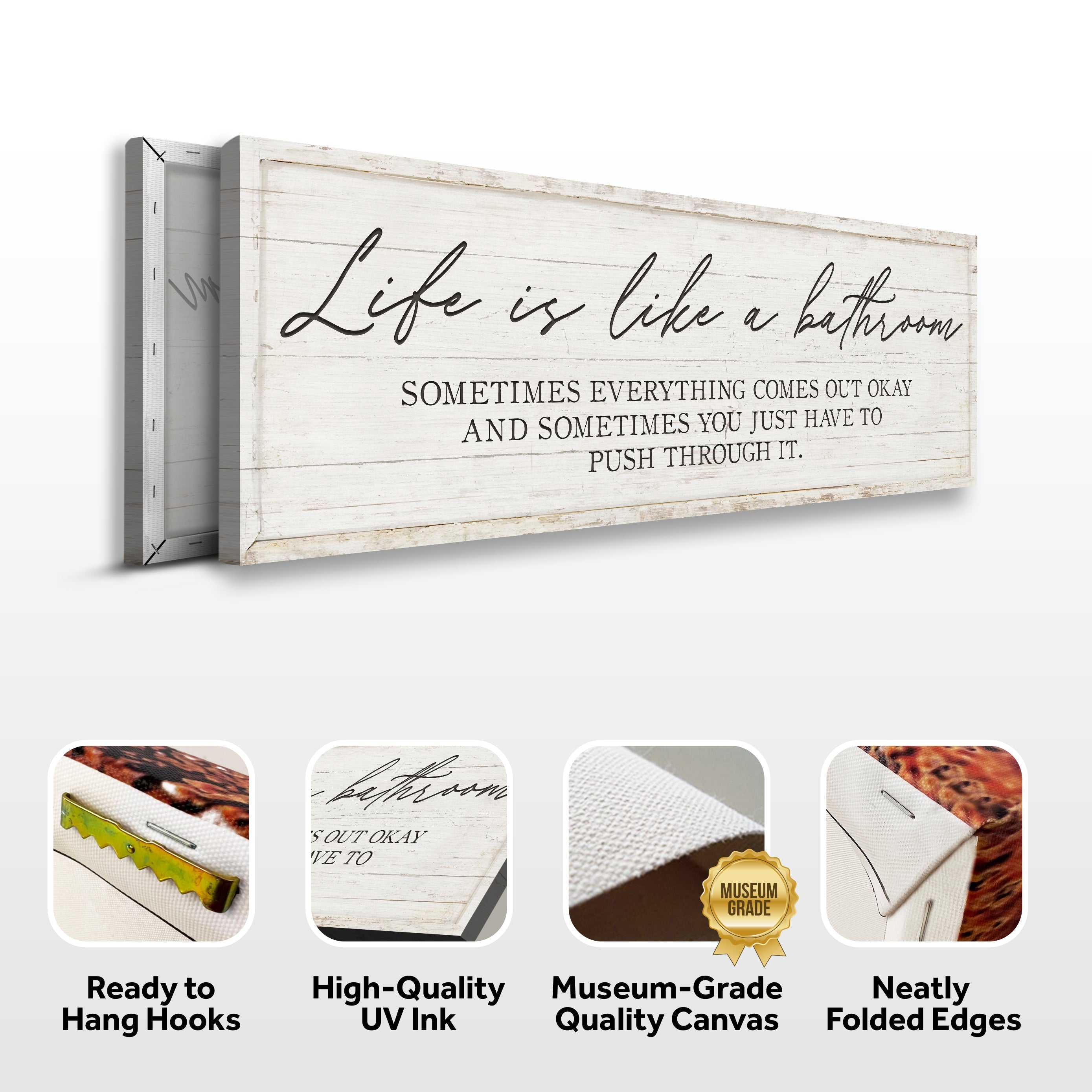 Life Is Like A Bathroom Sign on sale at MyriadMart