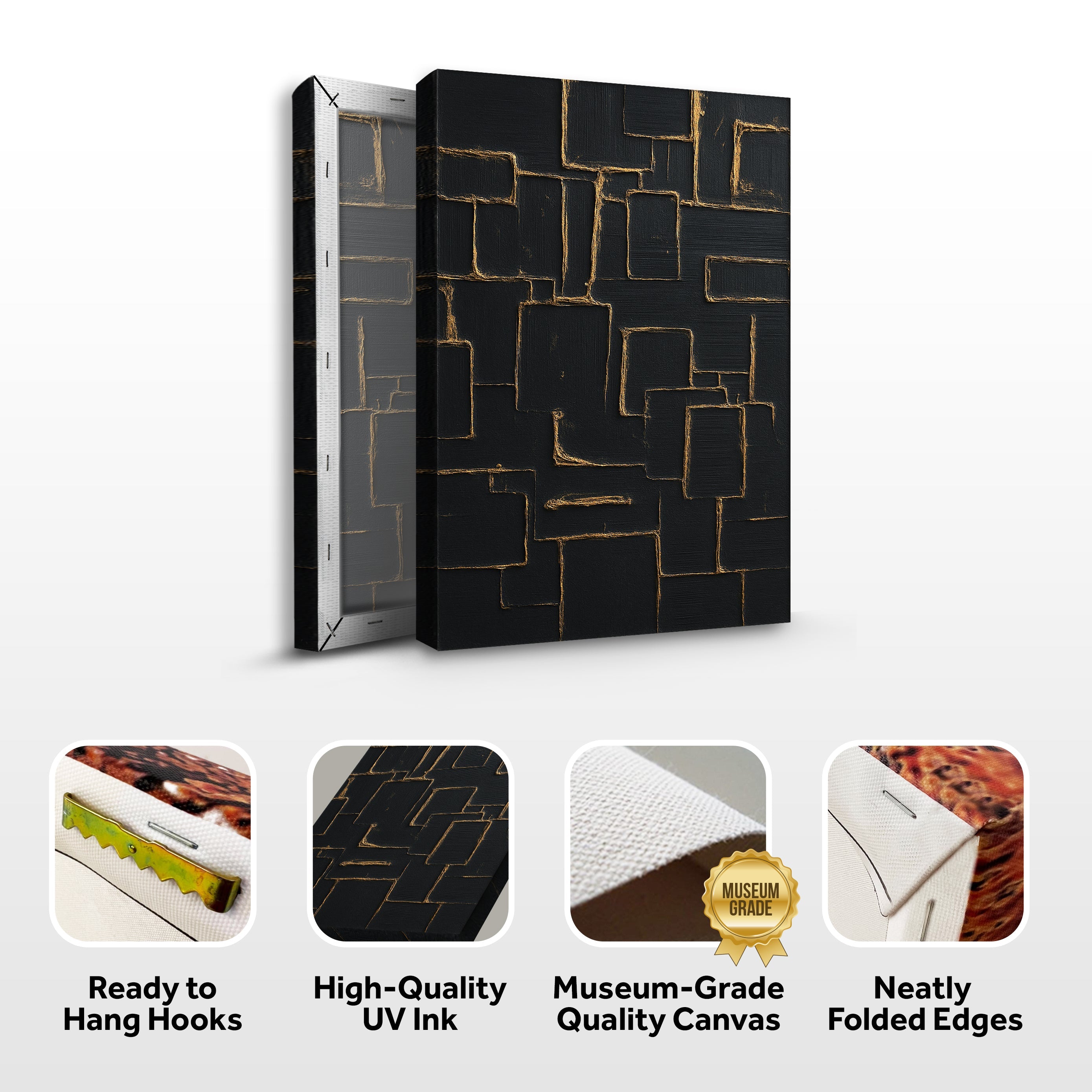 Contemporary Black and Gold Wall Art on sale at MyriadMart