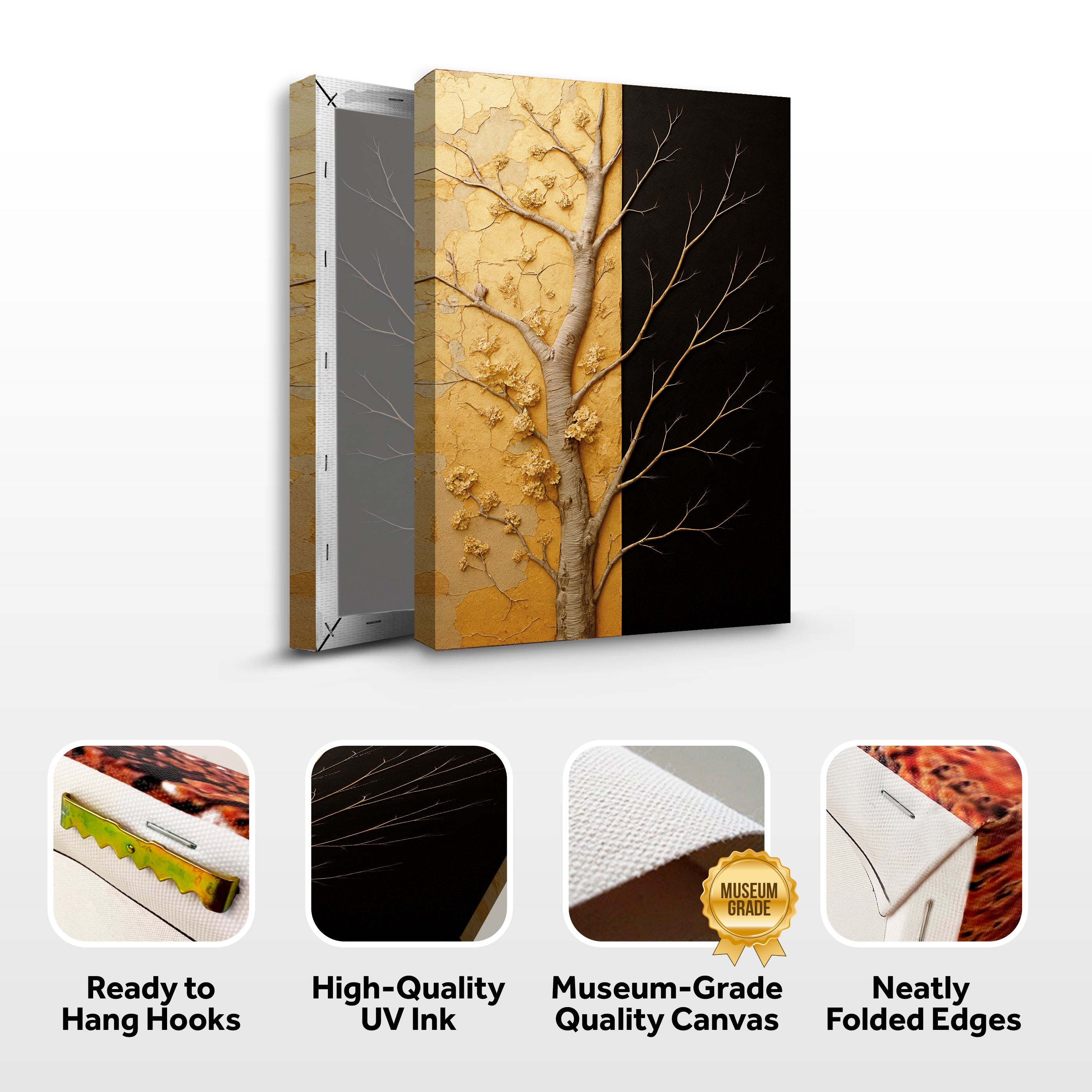 Golden Eclipse Impasto Wall Art on sale at MyriadMart