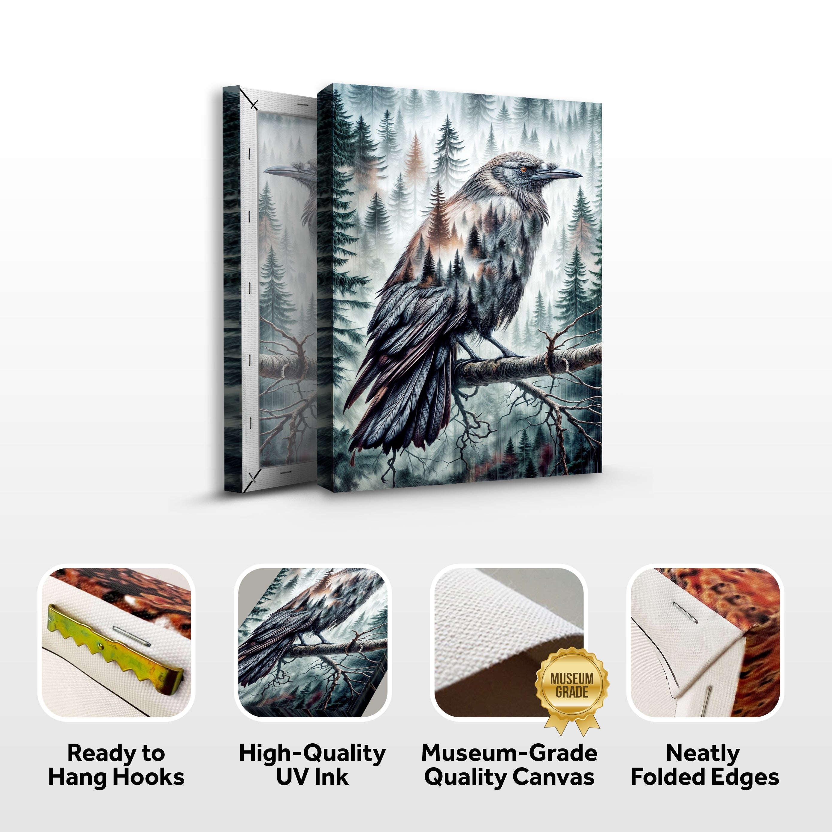 Crow Double Exposure Wall Art on sale at MyriadMart