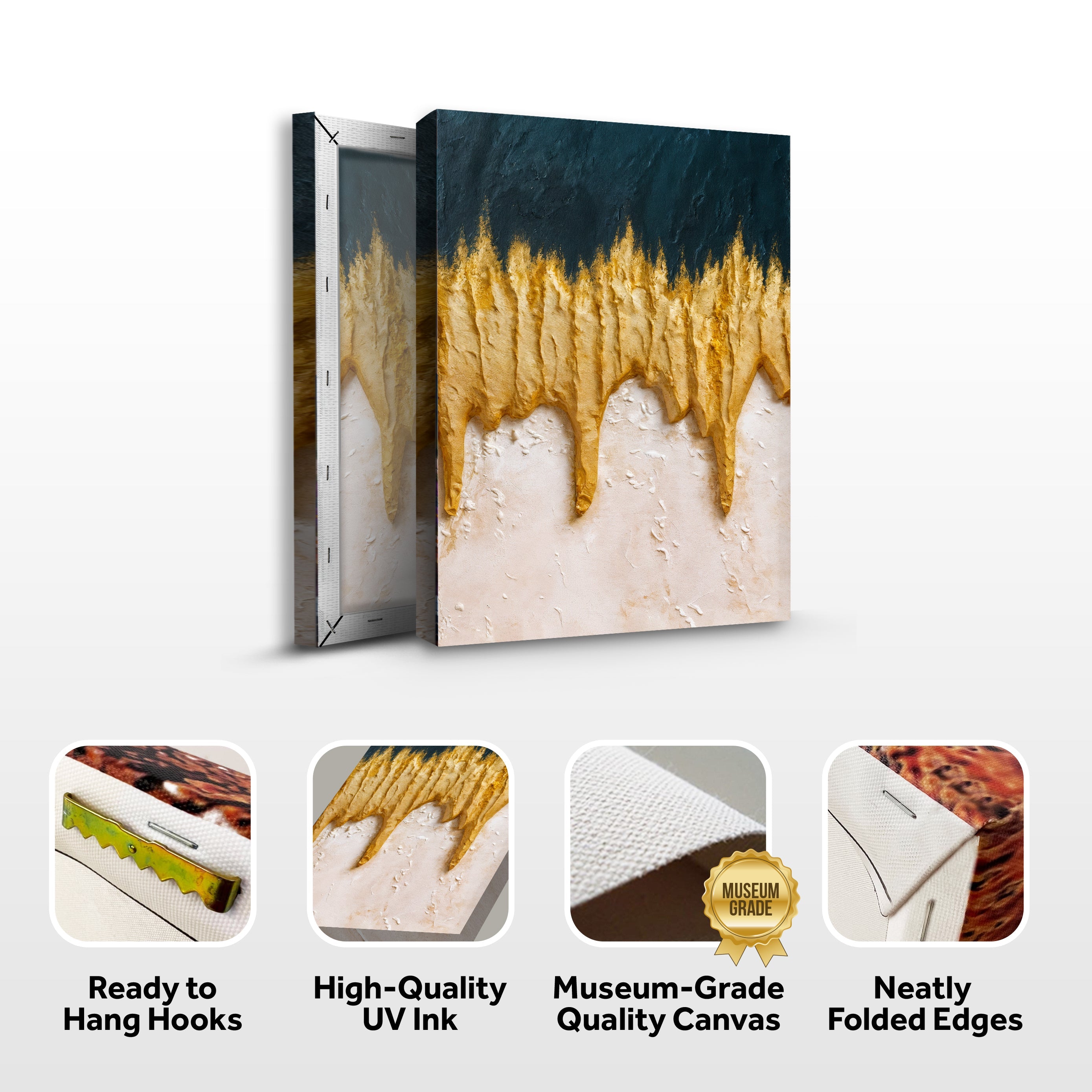 Abstract Blue And Gold Wall Art on sale at MyriadMart