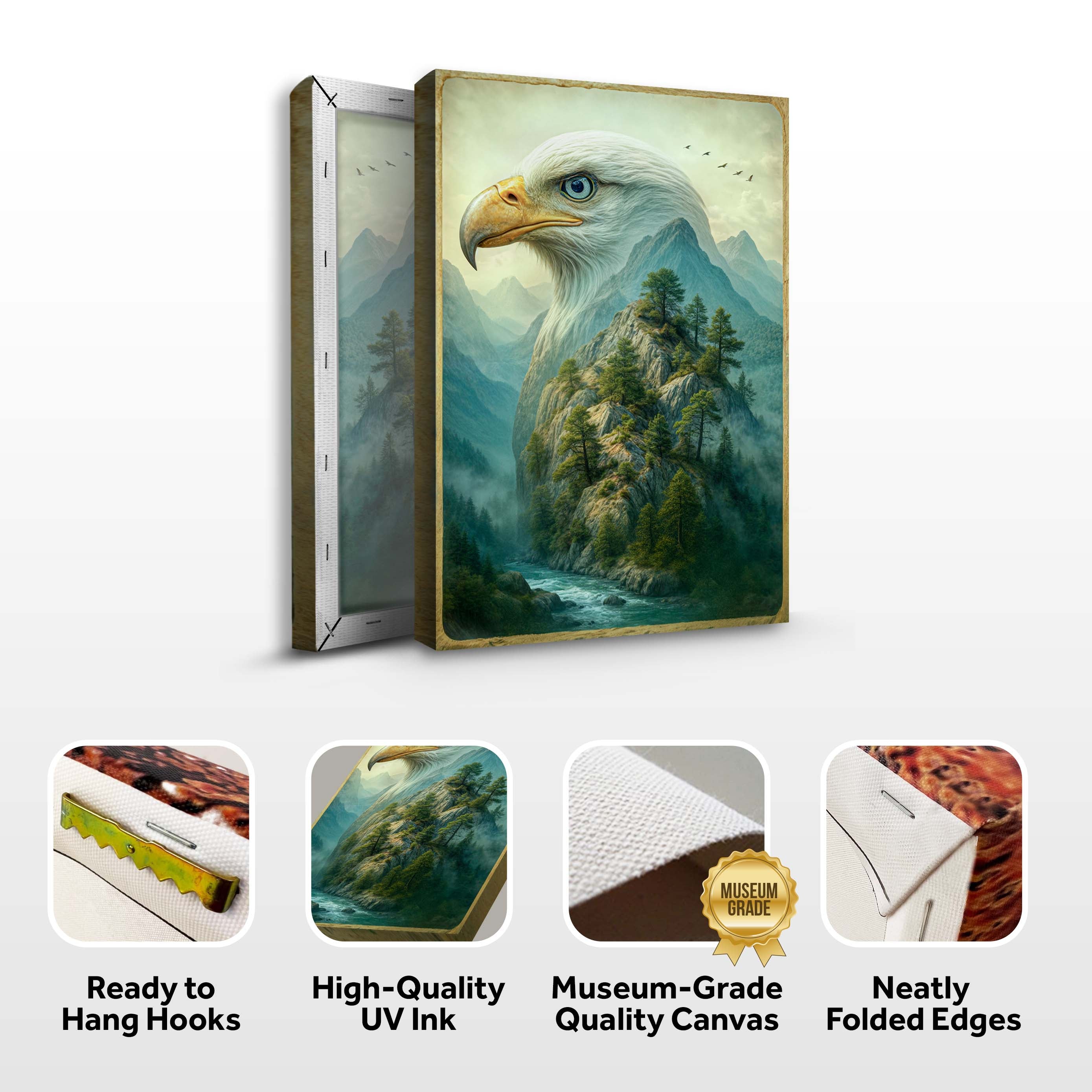 Eagle Over The Canyon Double Exposure Wall Art on sale at MyriadMart