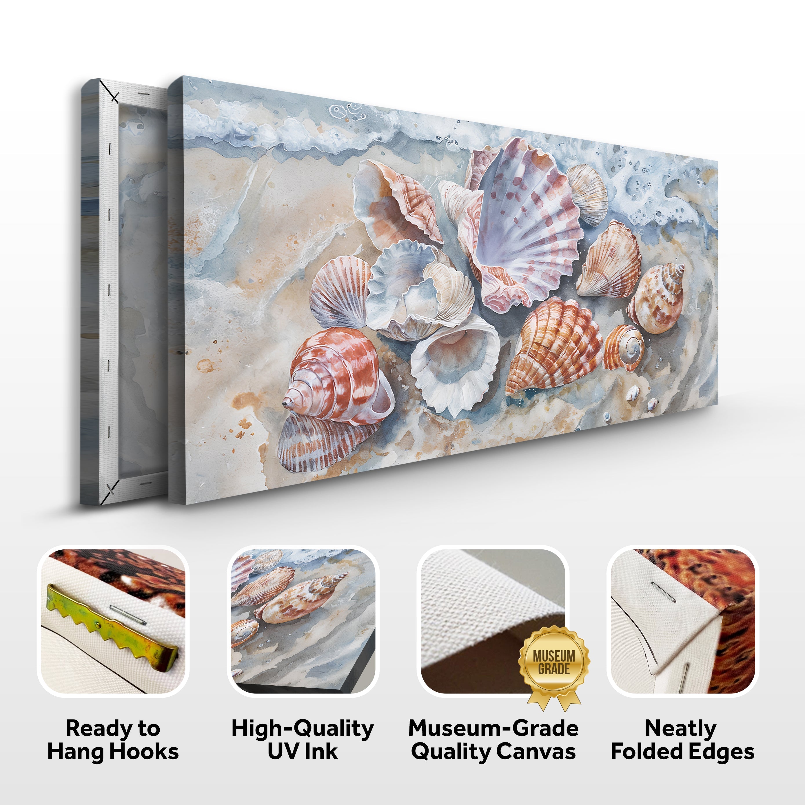 Sea Shells Modern Coastal Wall Art on sale at MyriadMart