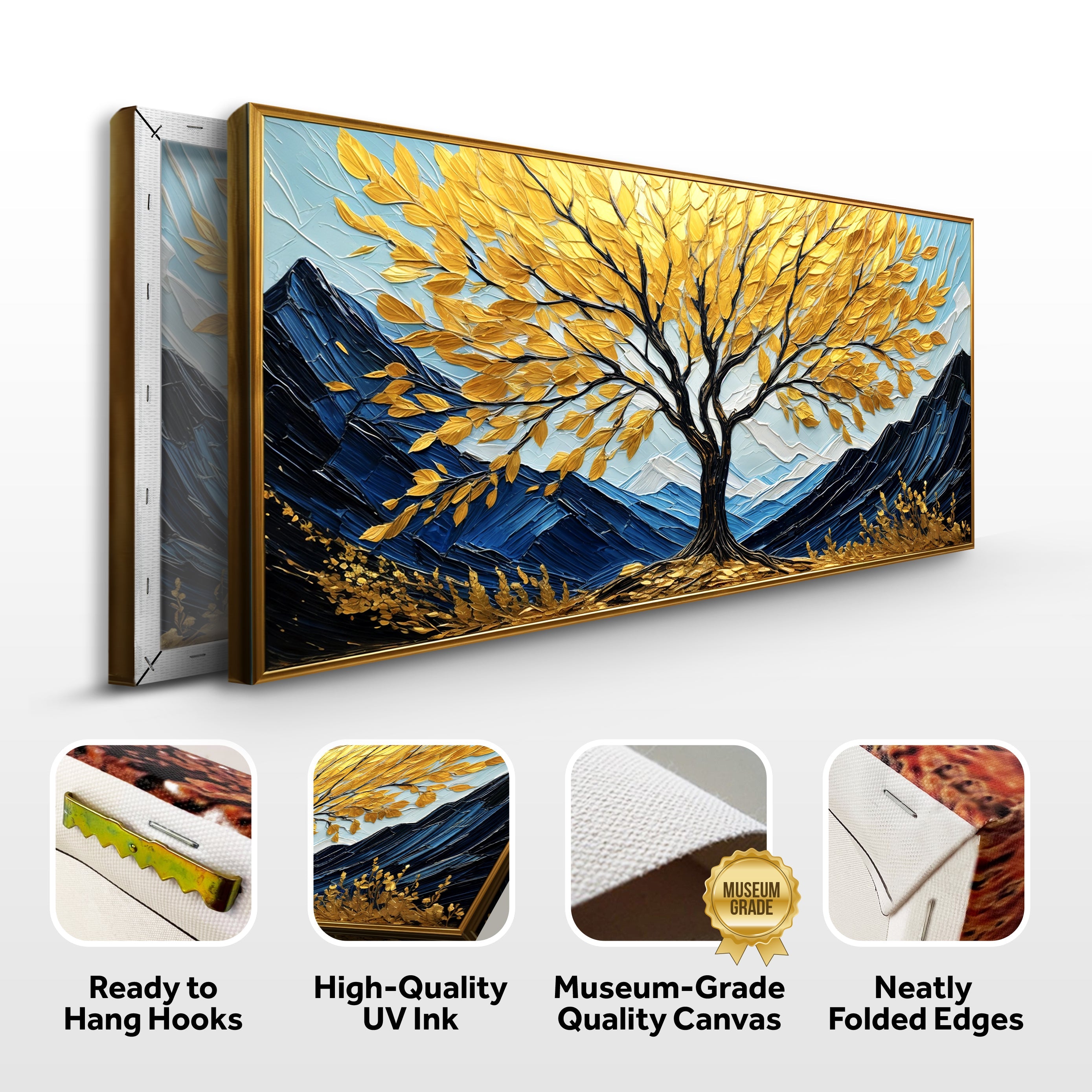 Golden Sanctuary Impasto Wall Art on sale at MyriadMart