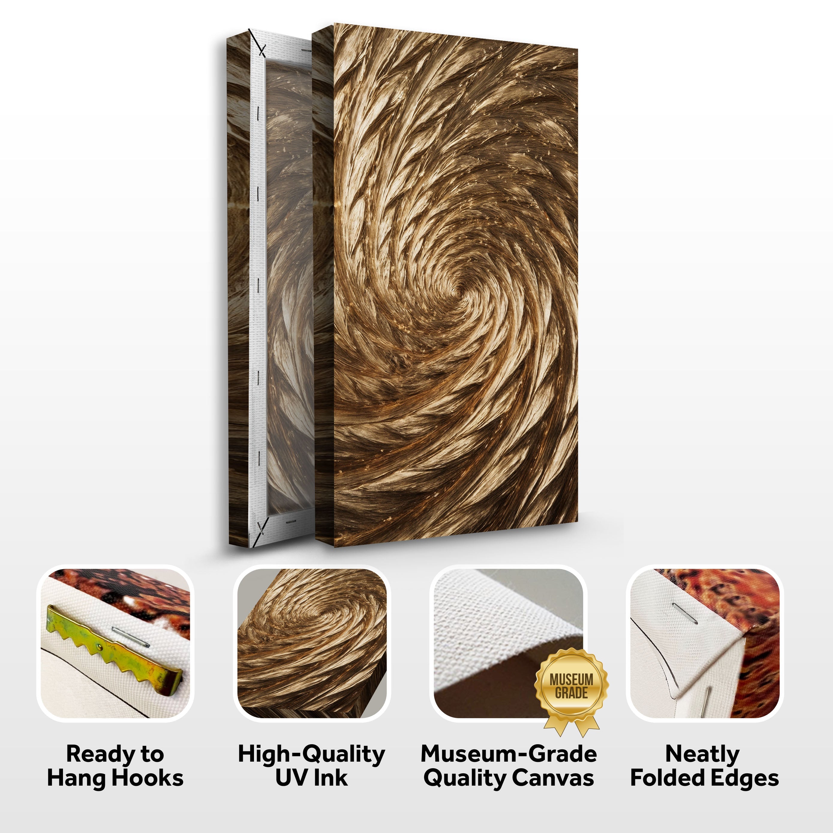 Gold Spiral Abstract Wall Art on sale at MyriadMart
