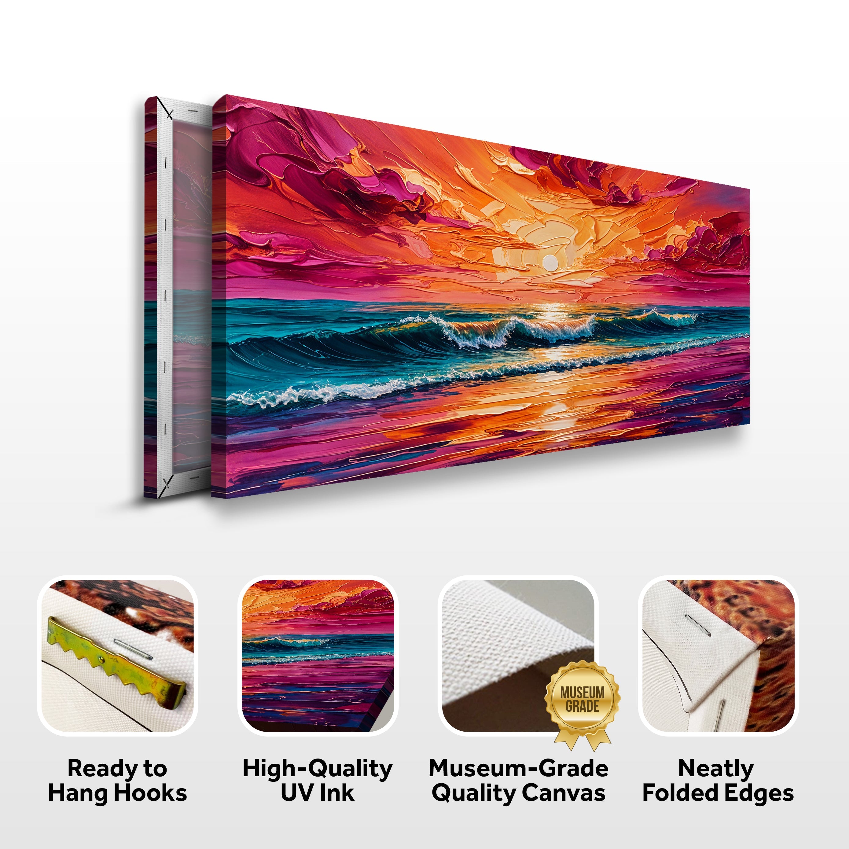 Coastal Sunset Impasto Wall Art on sale at MyriadMart