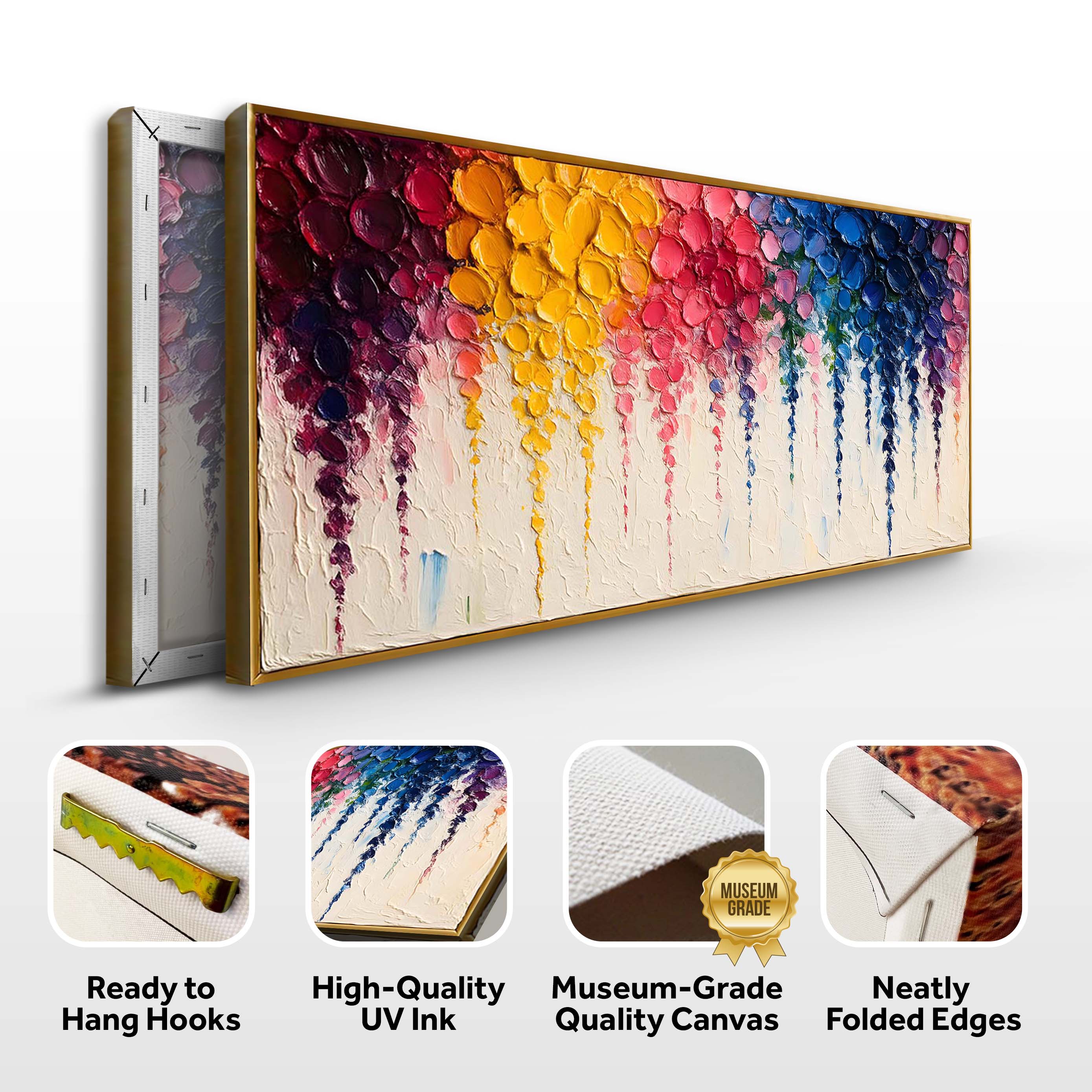 Rainbow Cascade Impasto Wall Art on sale at MyriadMart