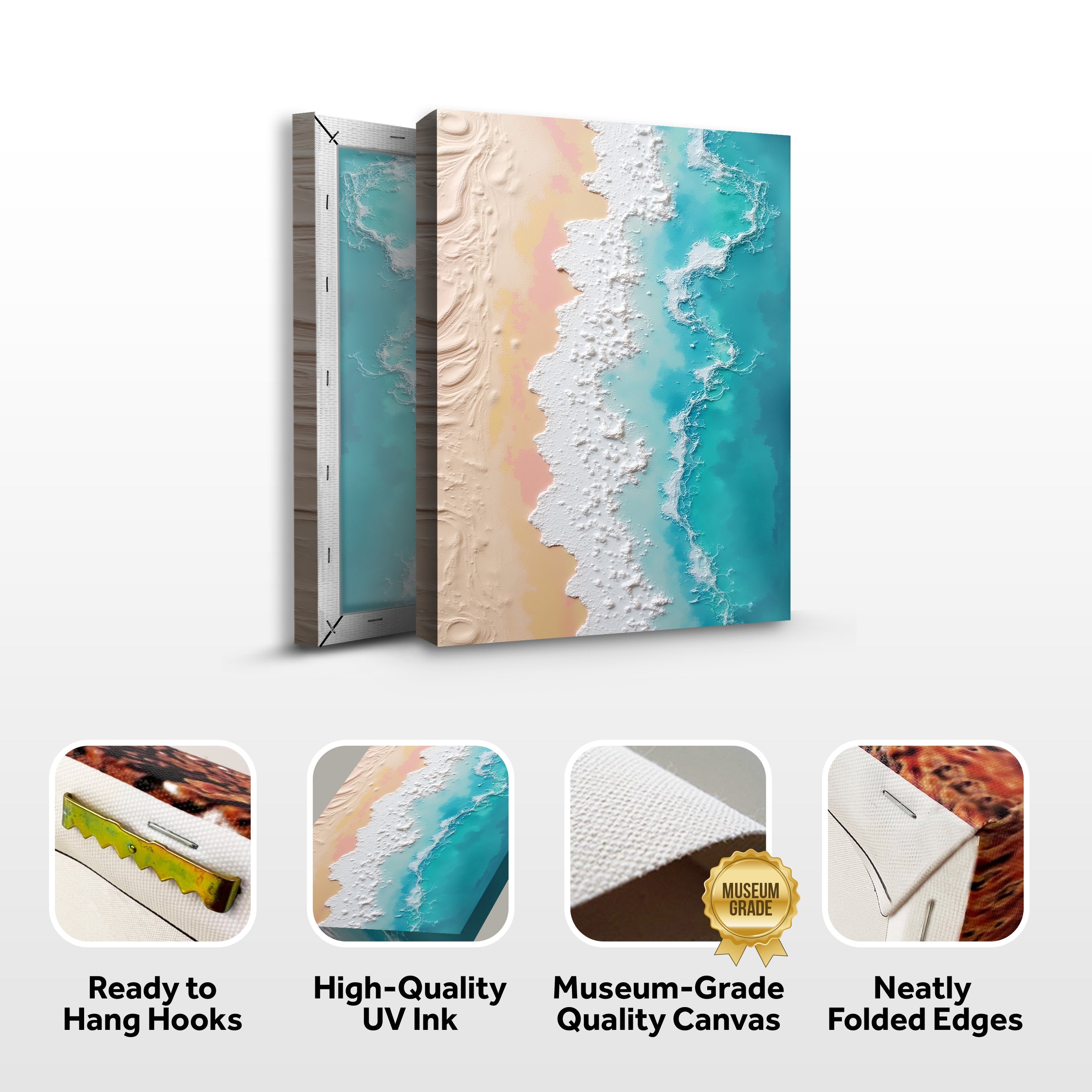 3D Minimalist Pink and Blue Ocean Wall Art on sale at MyriadMart