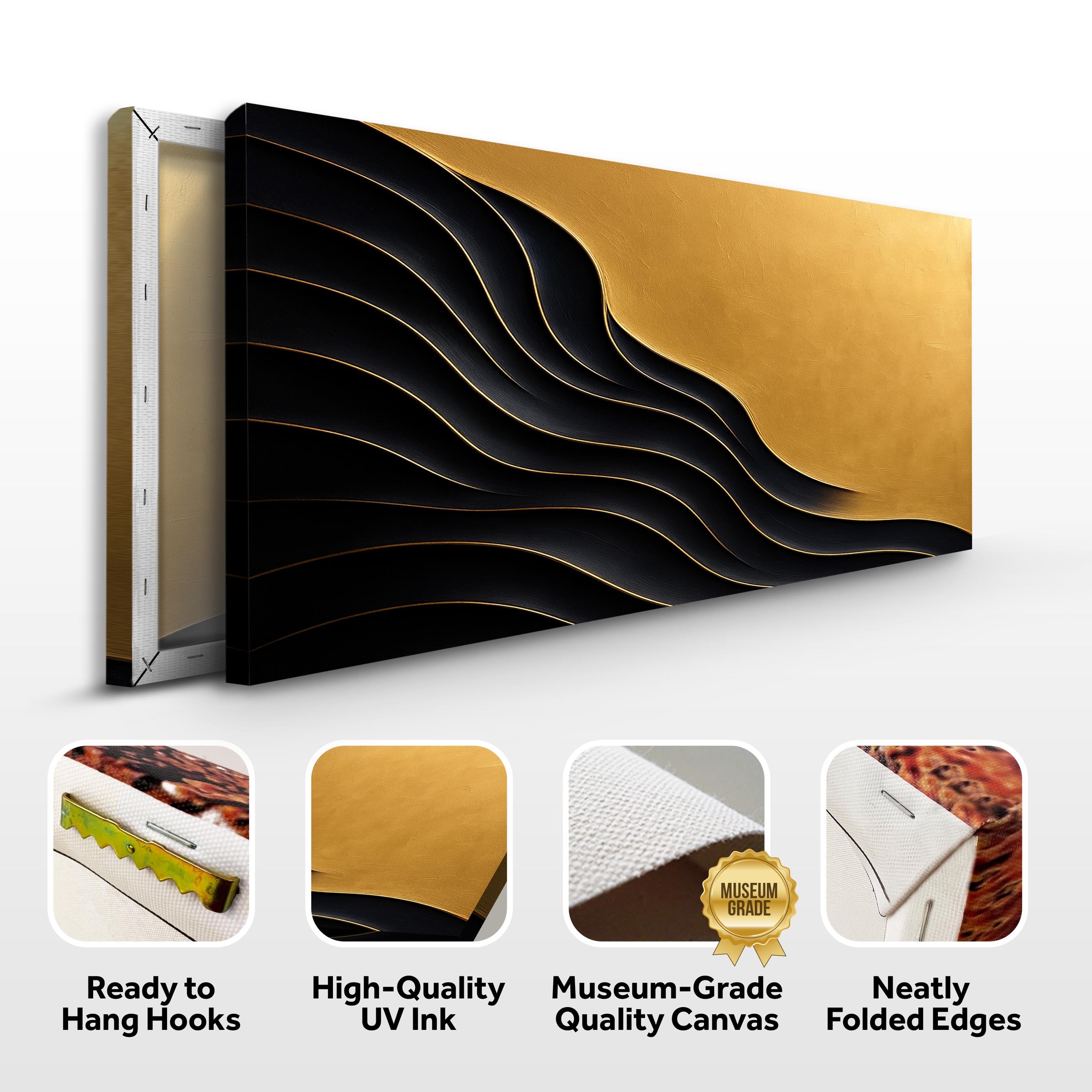 Black And Gold Minimalist Abstract XI on sale at MyriadMart