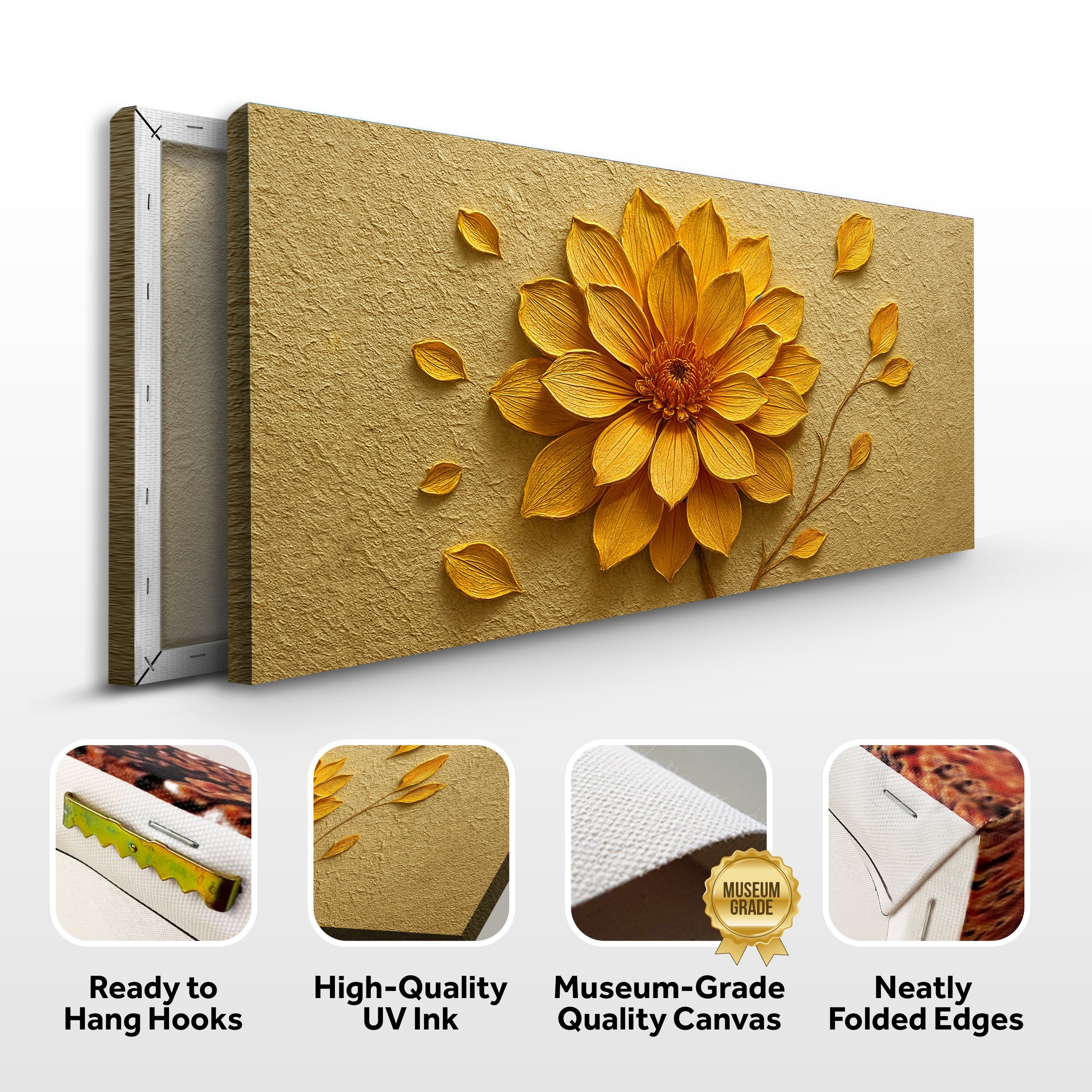 Golden Dandelion Minimalist Abstract Wall Art IV on sale at MyriadMart