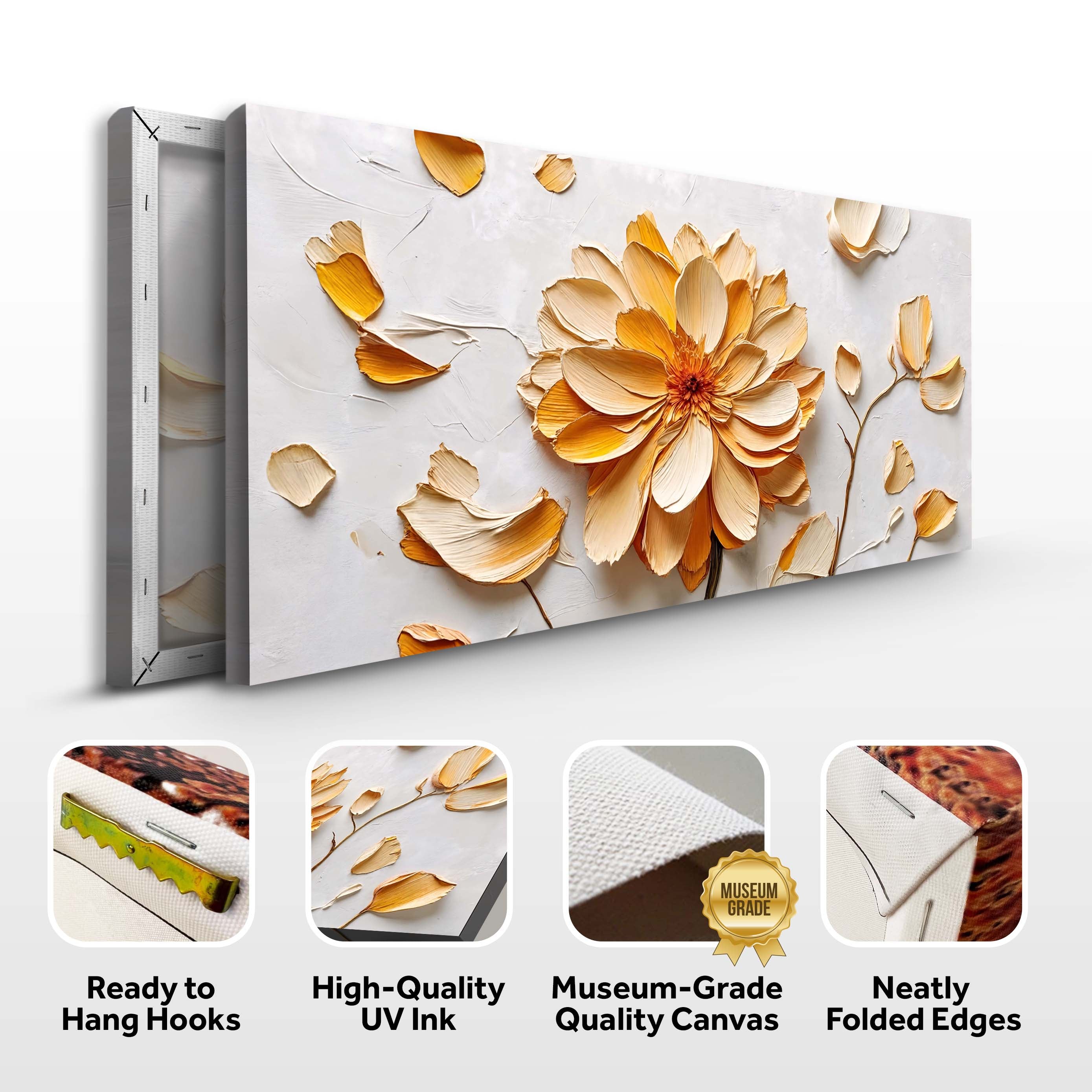 Golden Dandelion Minimalist Abstract Wall Art III on sale at MyriadMart