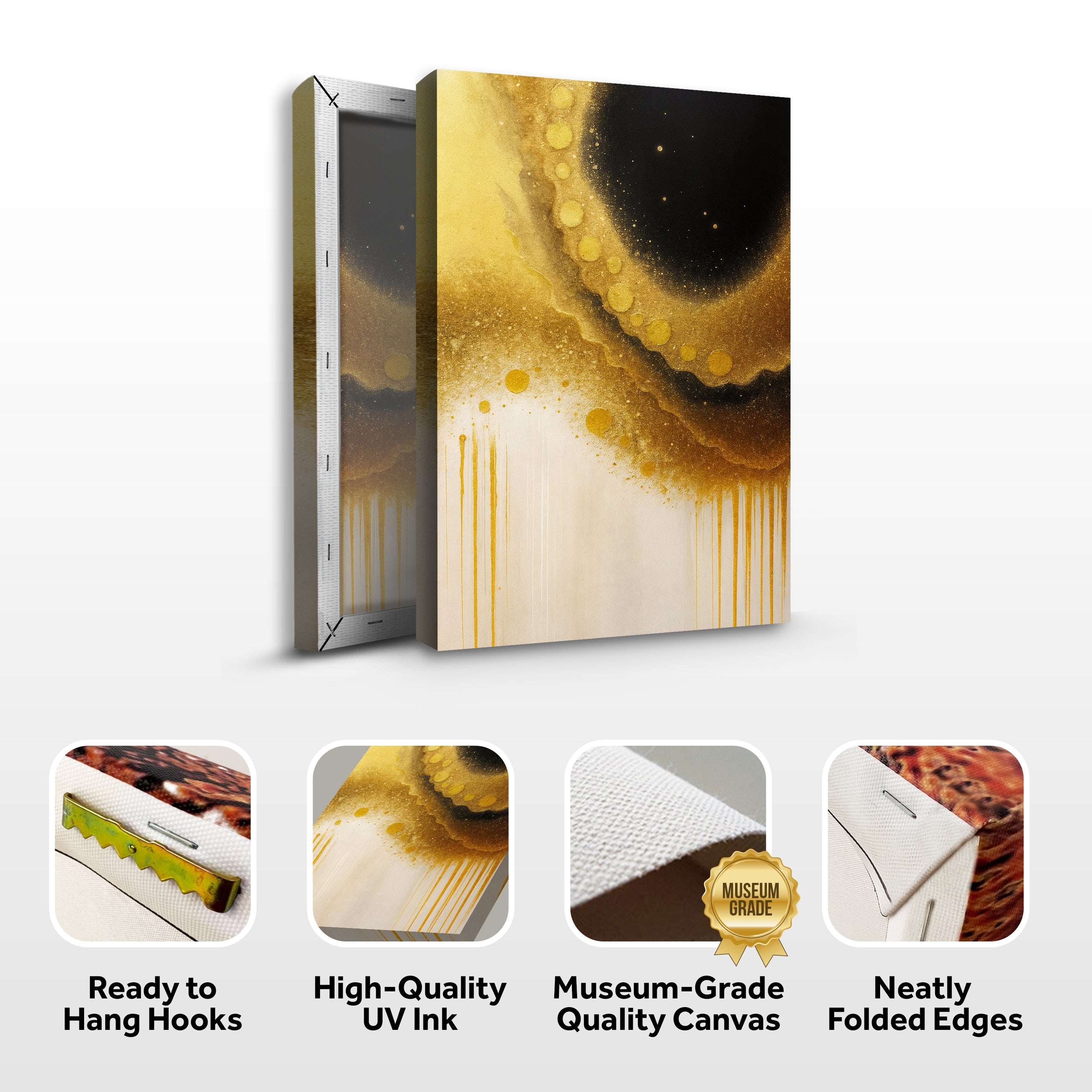 Minimalist Black and Gold Wall Art on sale at MyriadMart