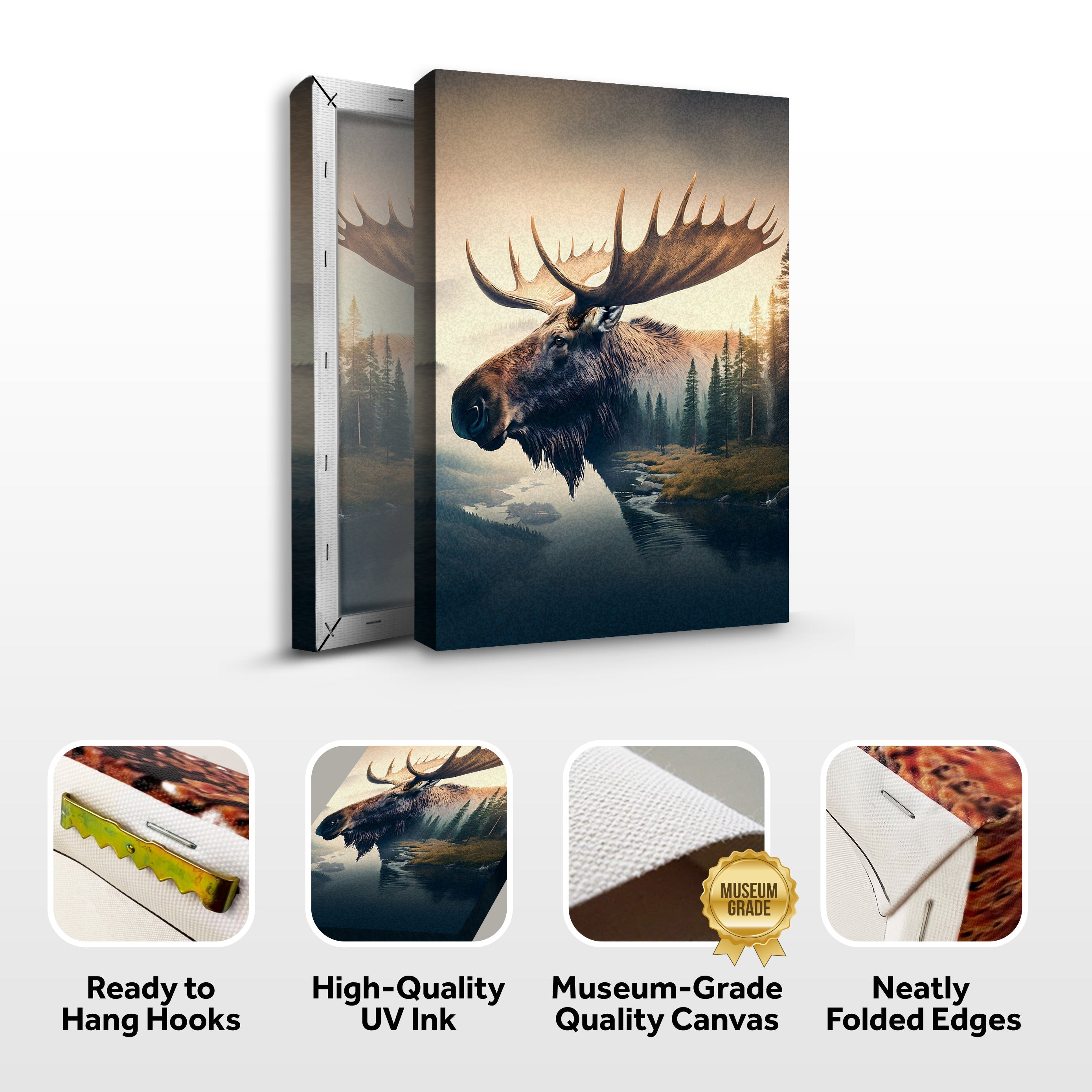 Moose Double Exposure Wall Art on sale at MyriadMart