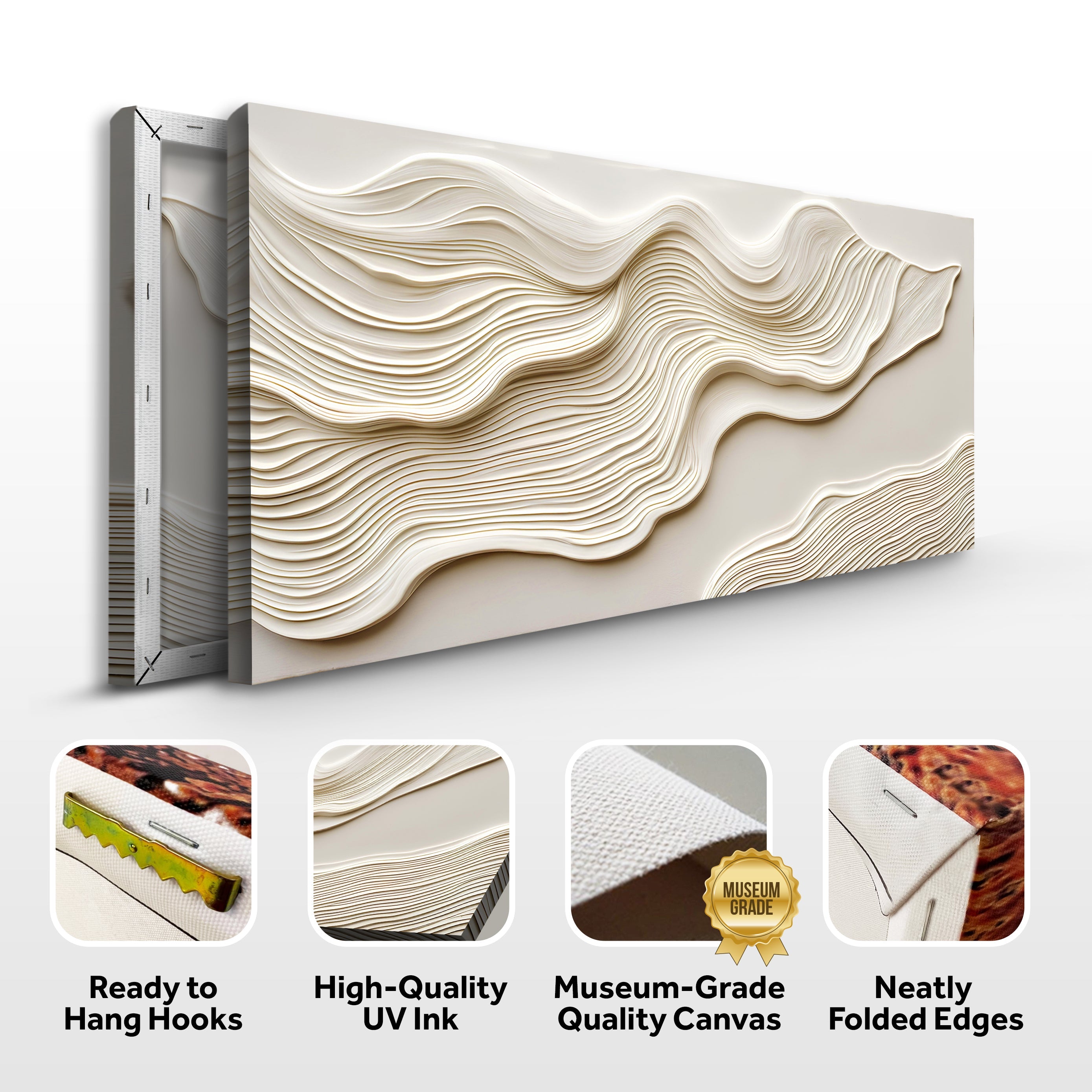 Ivory Impasto Abstract Wall Art on sale at MyriadMart