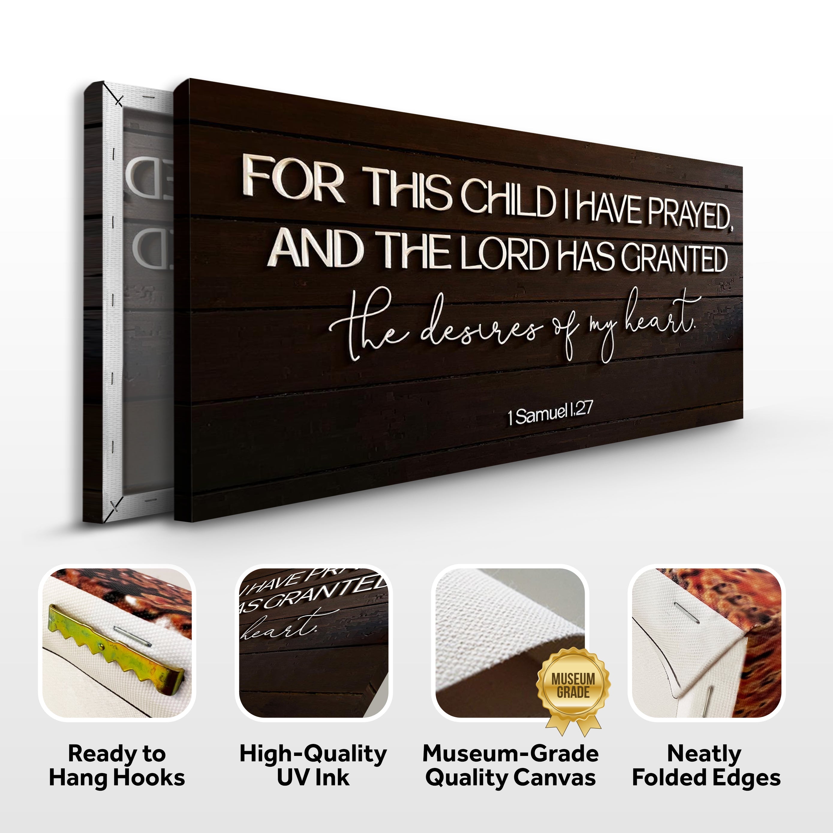 1 Samuel 1:27 - For This Child I Have Prayed Sign V on sale at MyriadMart