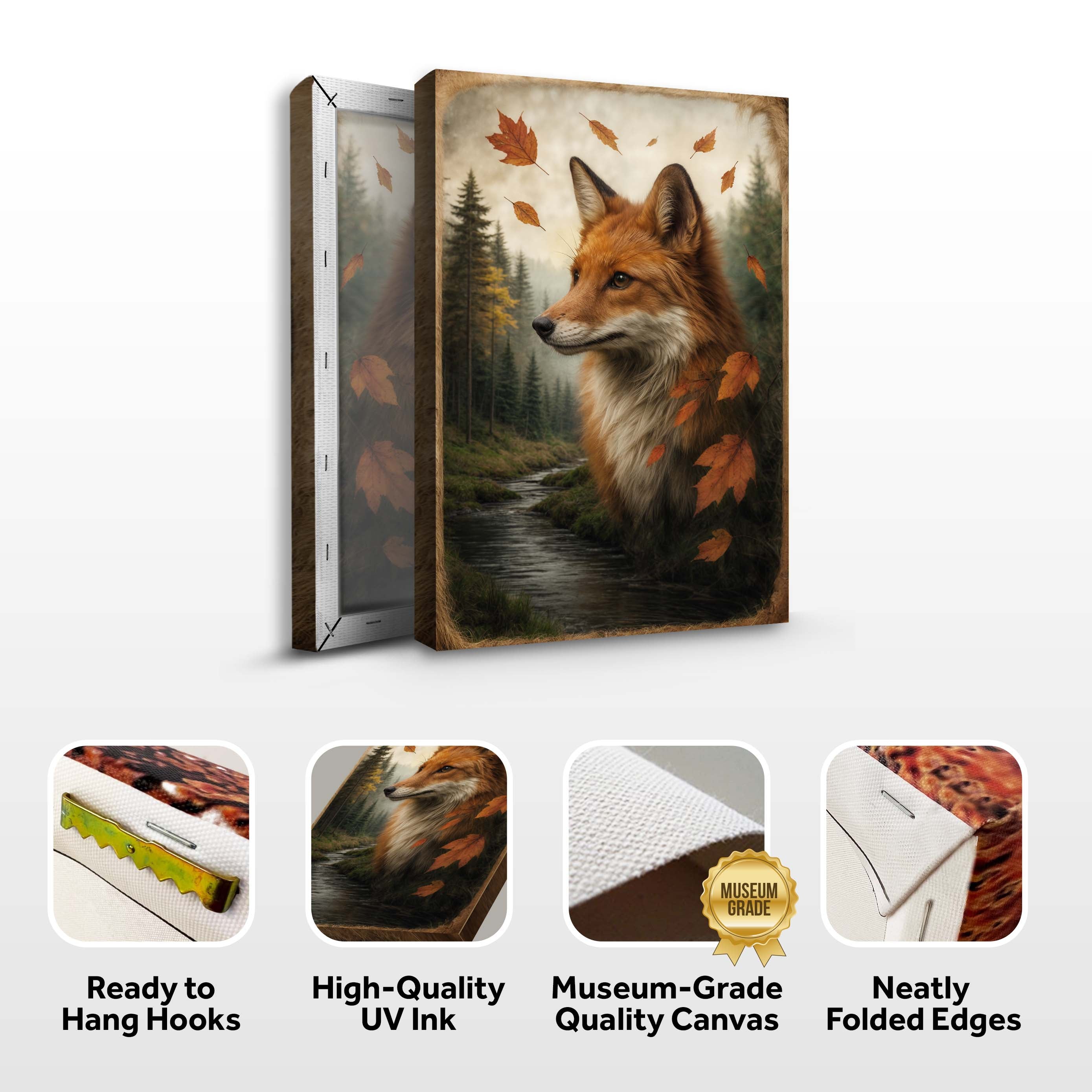 Autumn Fox Double Exposure Wall Art on sale at MyriadMart