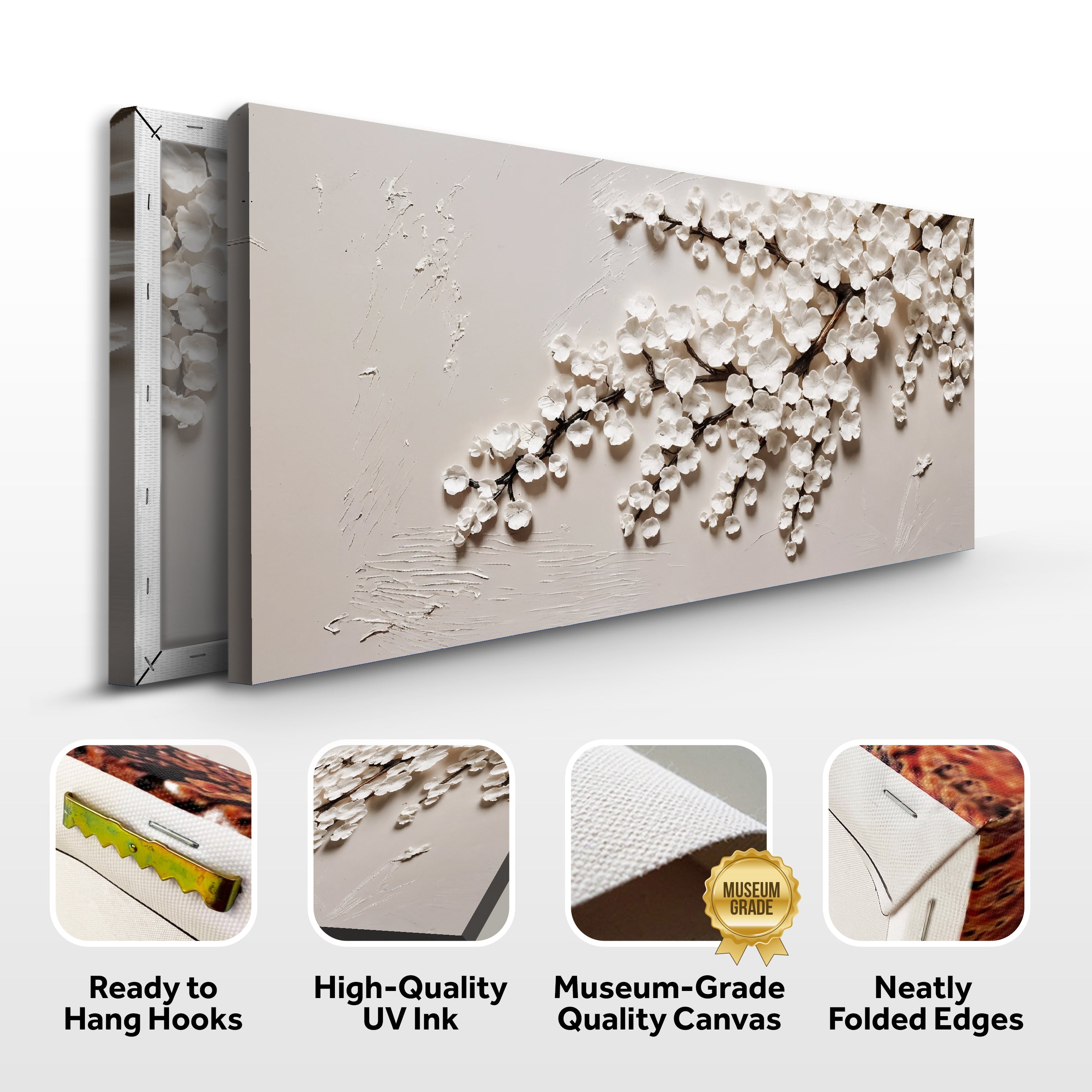 White Cherry Blossom Wall Art on sale at MyriadMart