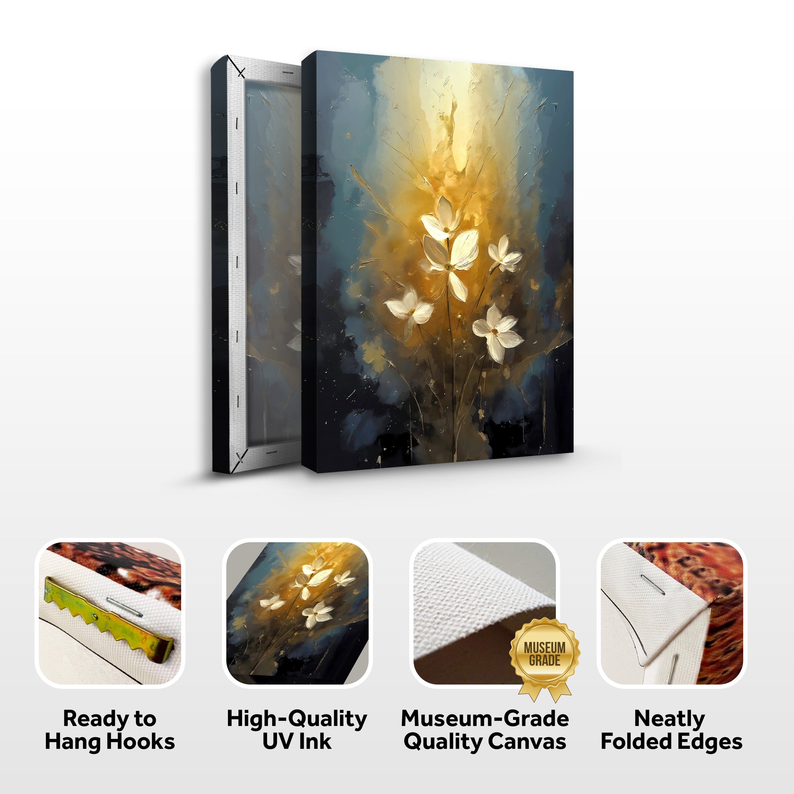 Golden Glow Elegant Flower Wall Art on sale at MyriadMart