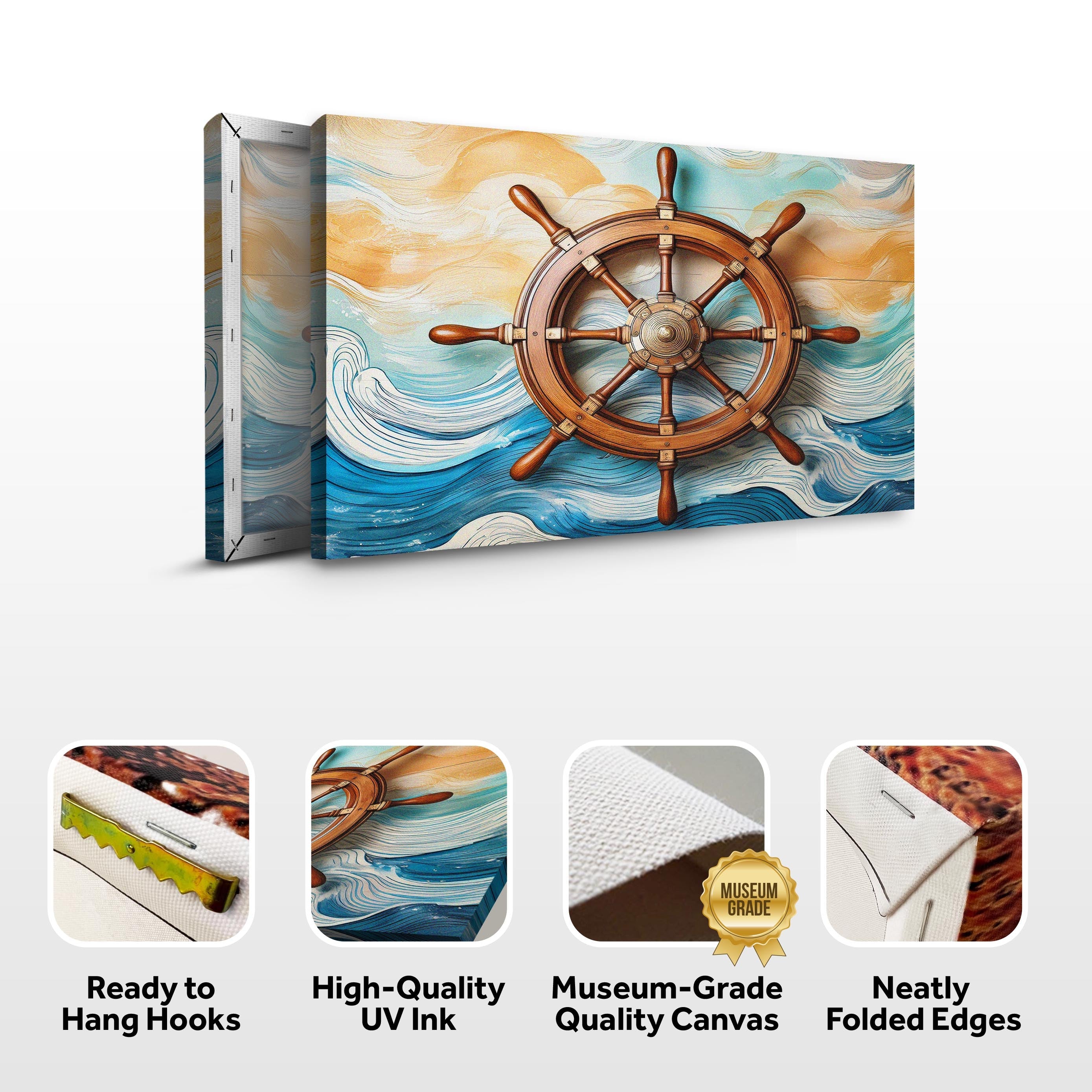 Sailboat Ship Wheel Coastal Wall Art II on sale at MyriadMart
