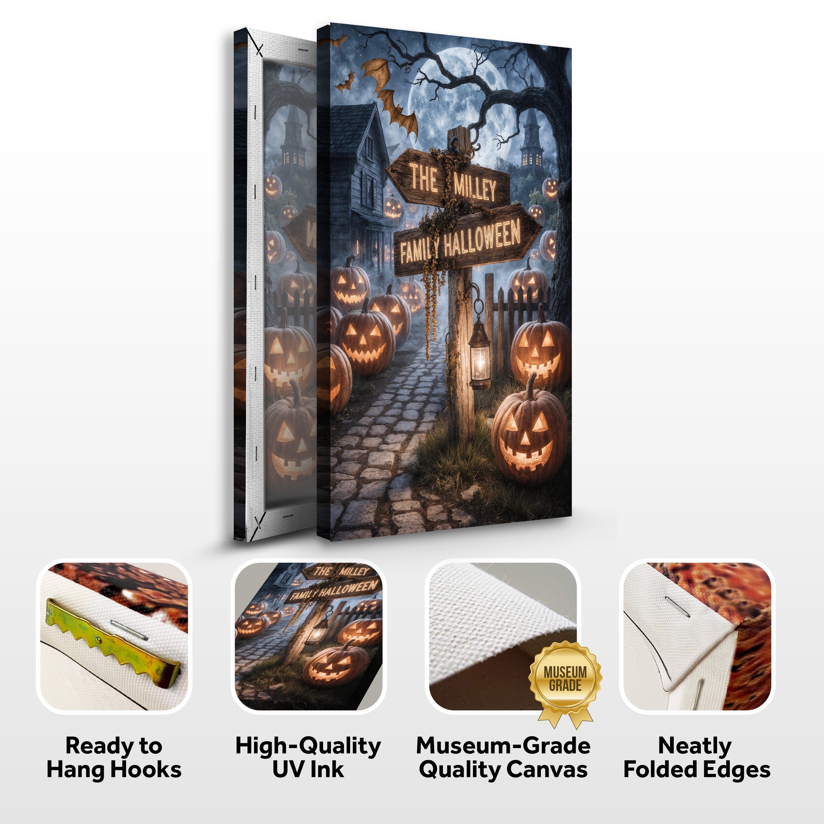 Personalized Family Name Street Sign Halloween Wall Art on sale at MyriadMart