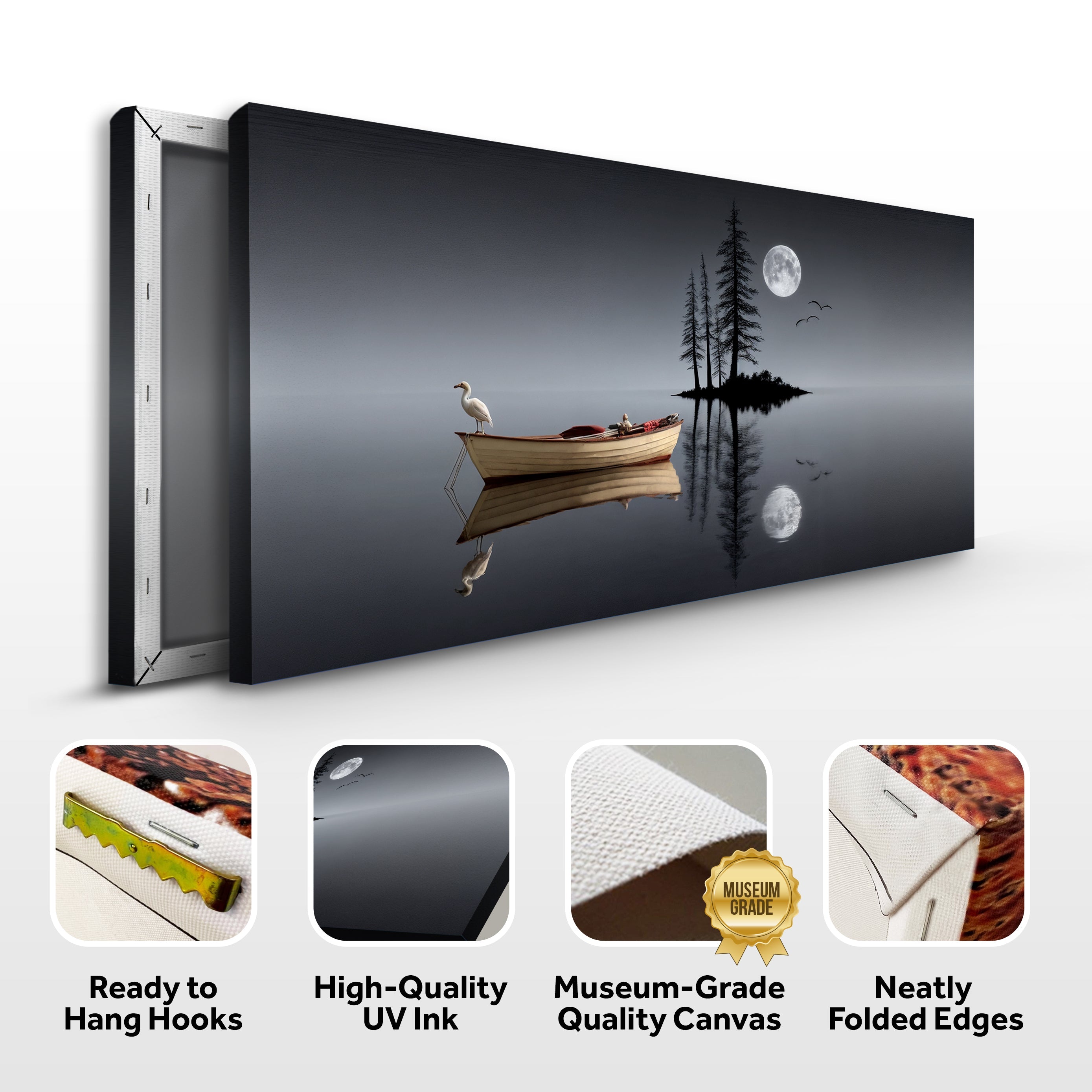 Modern Minimalist Night Lake Wall Art on sale at MyriadMart