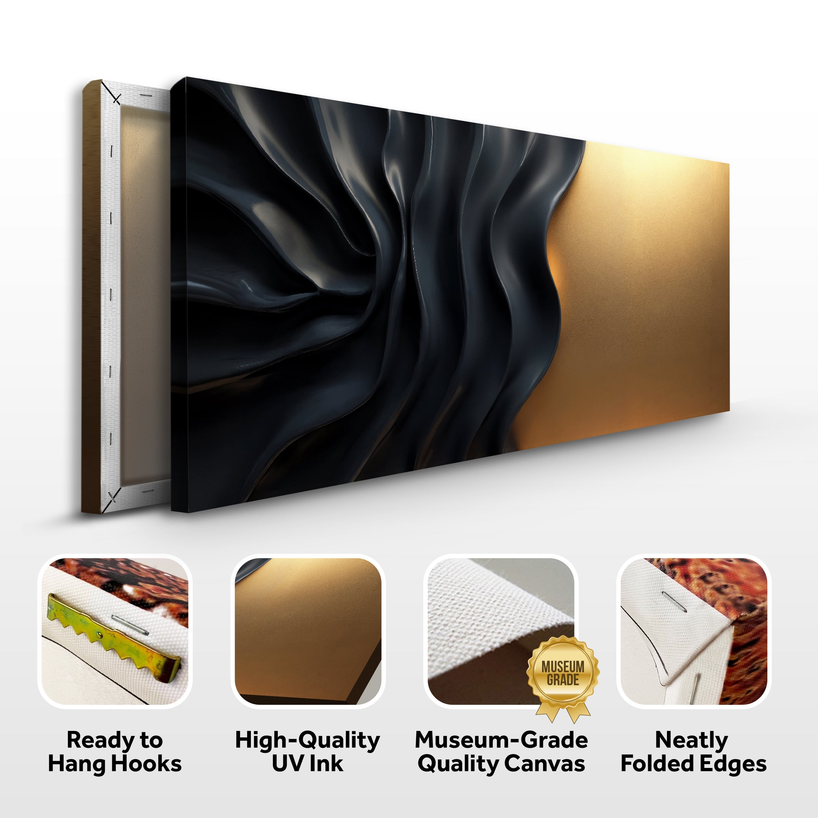 Black And Gold Minimalist Abstract XIII on sale at MyriadMart