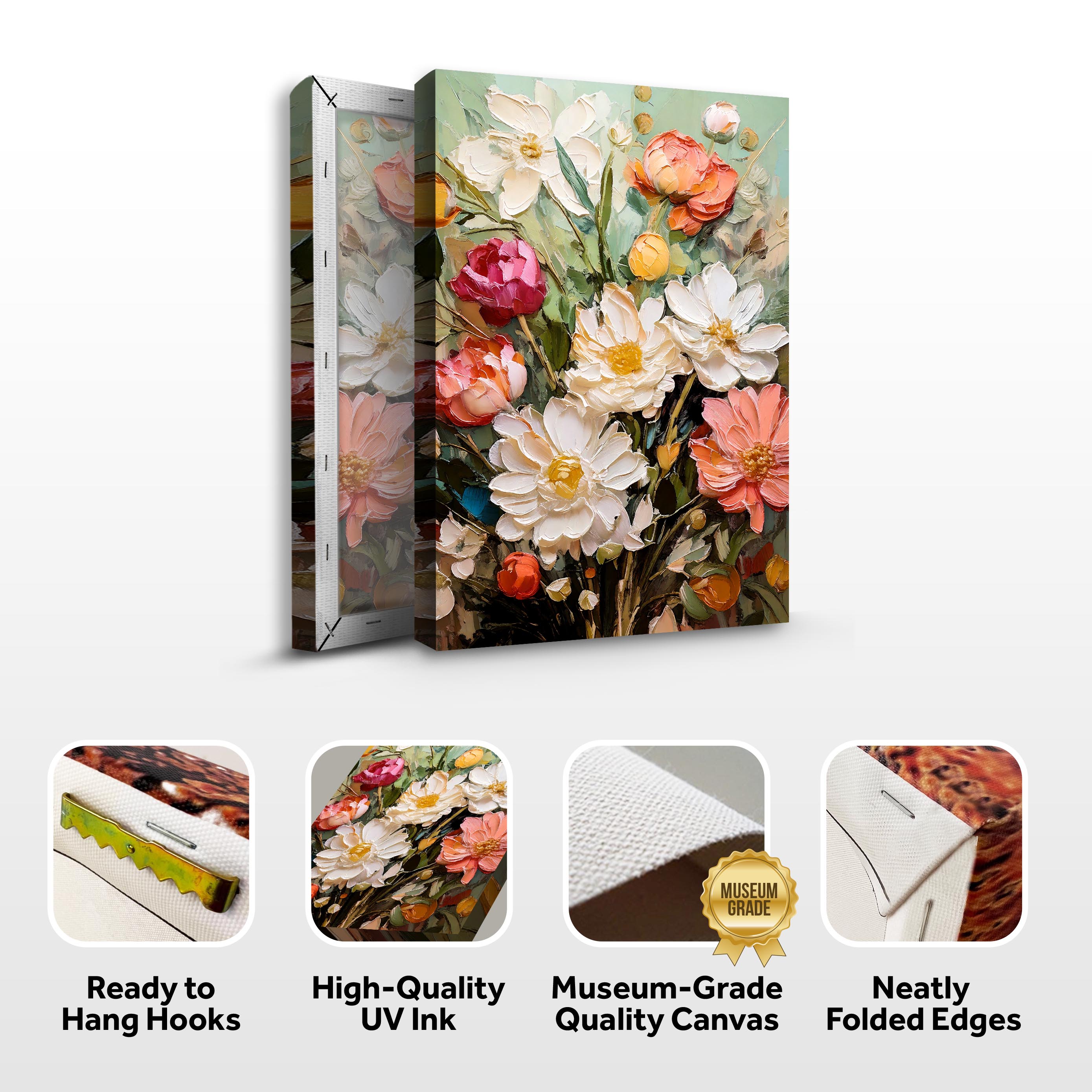 Serene Blossoms Impasto Wall Art on sale at MyriadMart