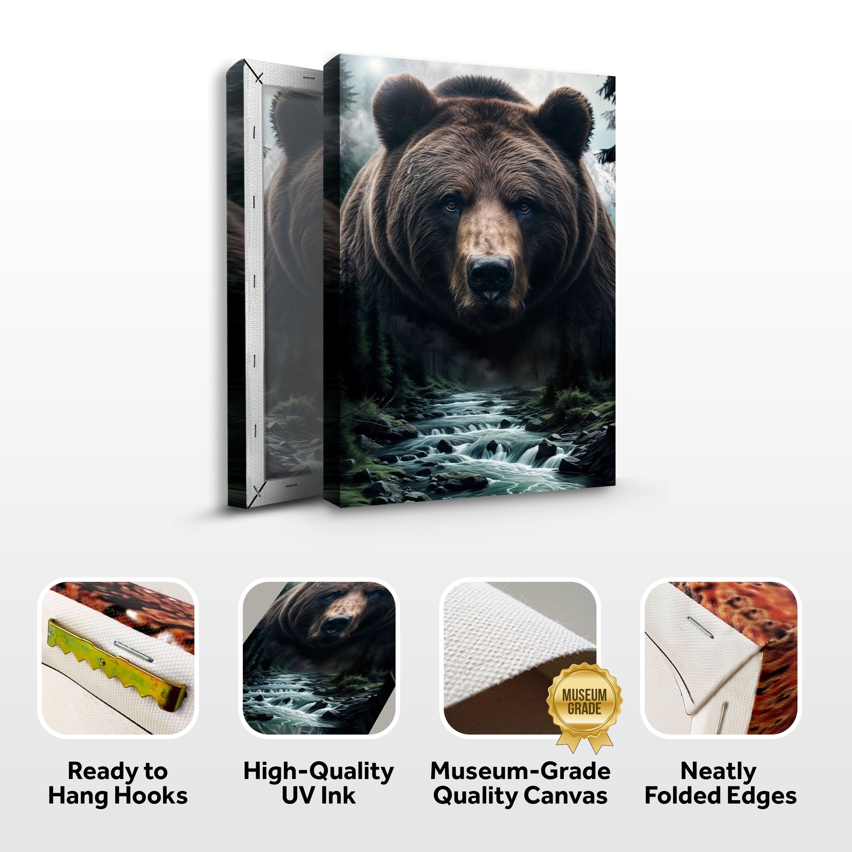 Grizzly Bear Double Exposure Wall Art on sale at MyriadMart