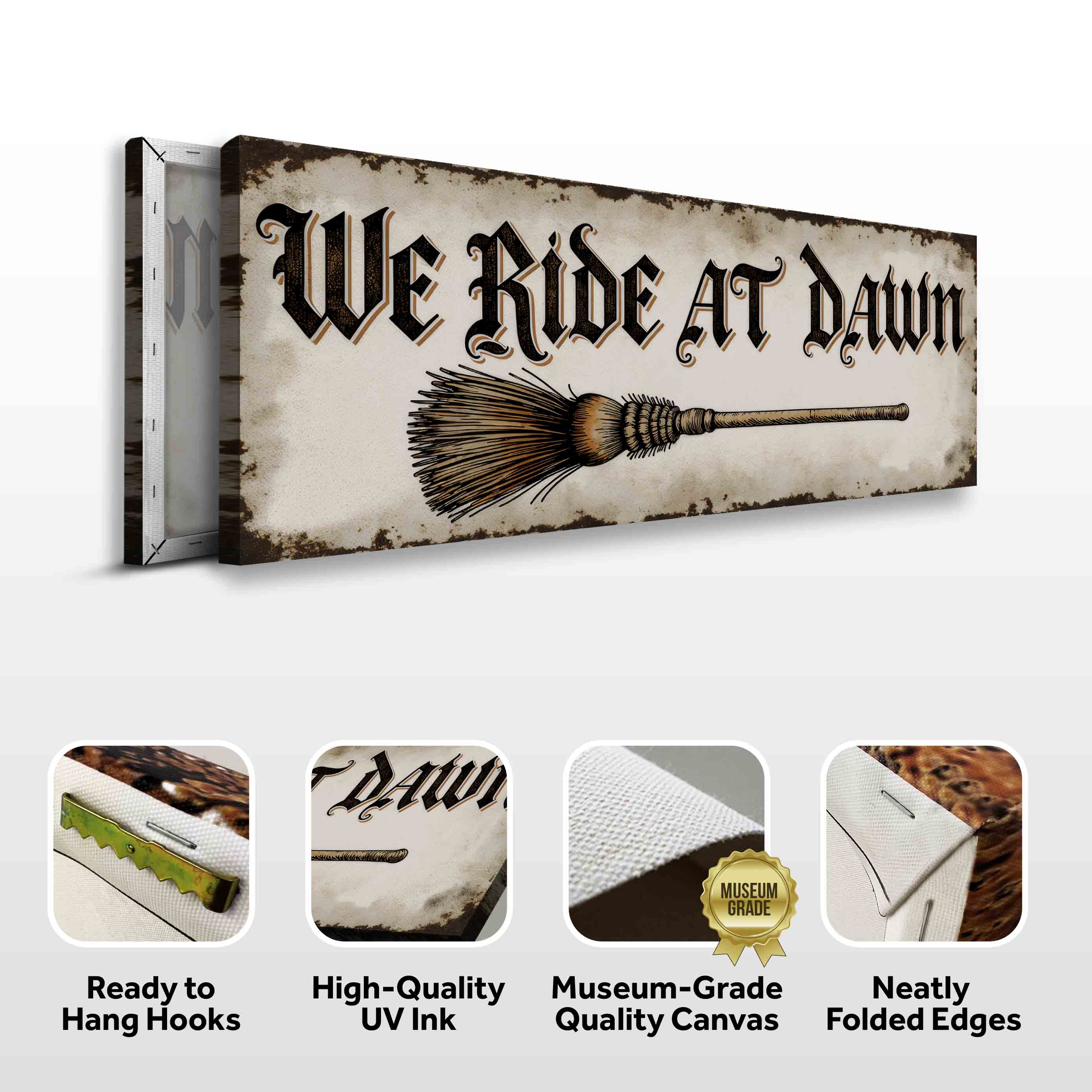 We Ride At Dawn Halloween Wall Sign on sale at MyriadMart