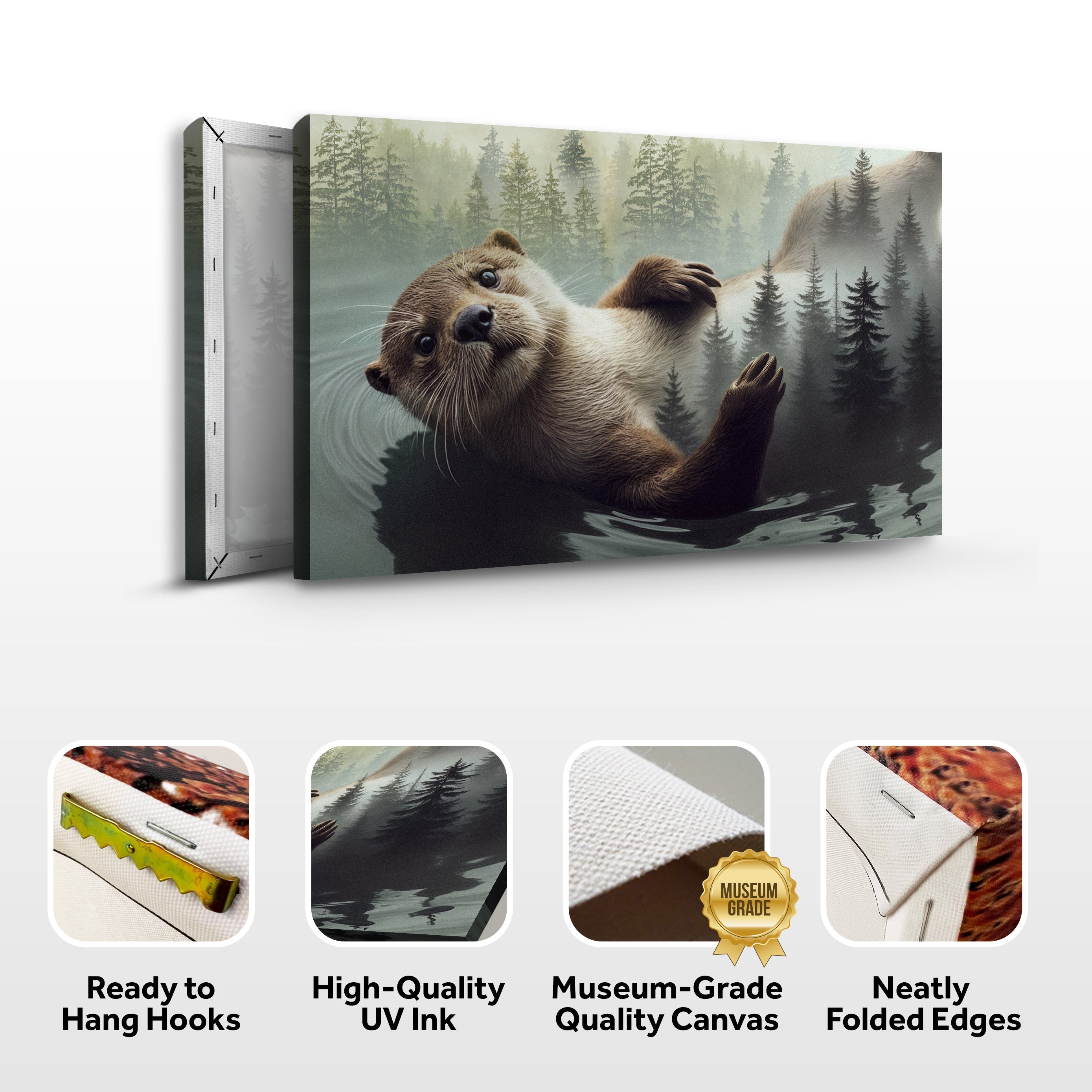 Otter Double Exposure Wall Art on sale at MyriadMart