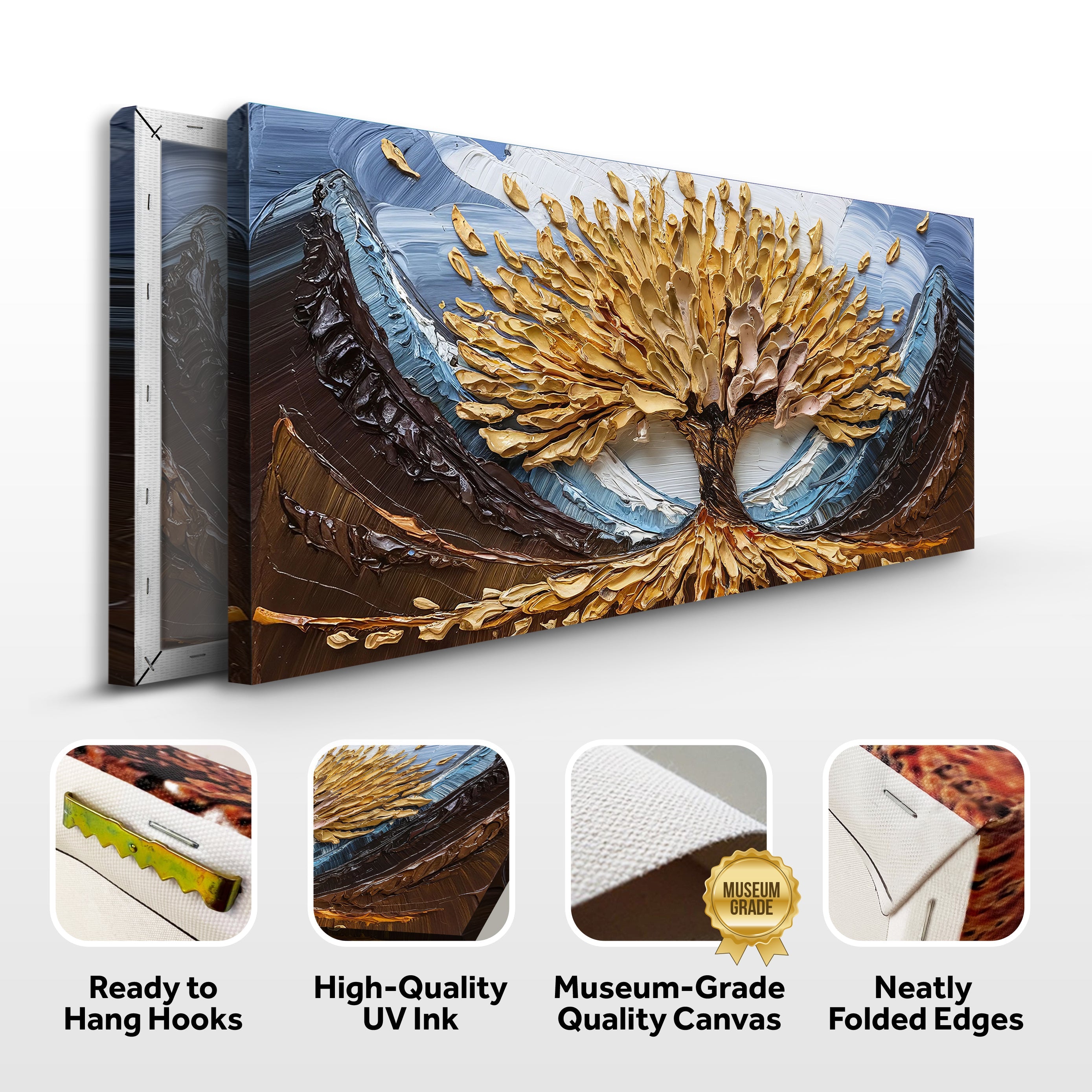 Golden Resilience Impasto Wall Art on sale at MyriadMart