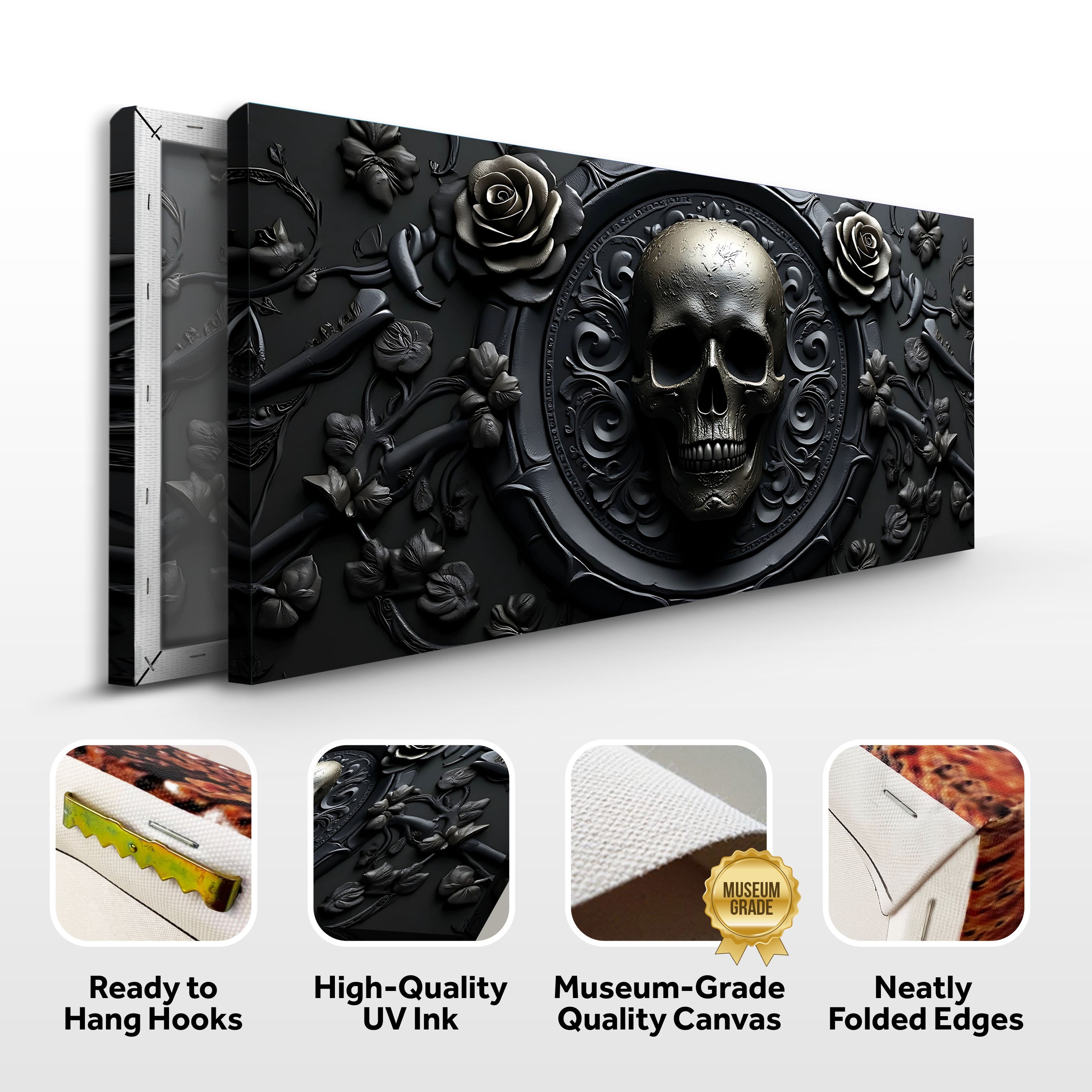 3D Rose and Skull Wall Art VI on sale at MyriadMart