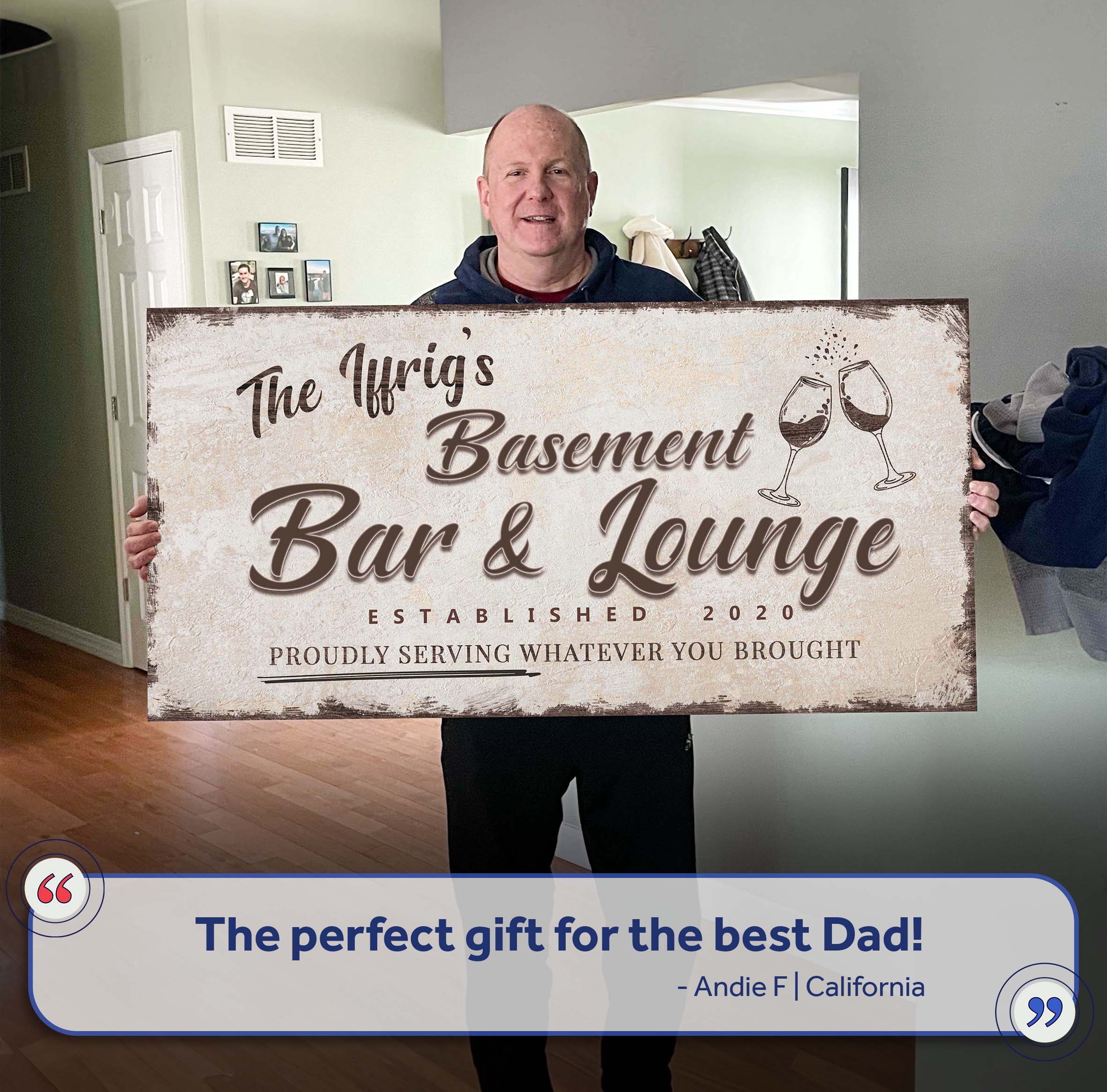 Personalized Basement Bar Sign: Custom Bar Signs for Home Bar – Perfect Man Cave Wall Decor on sale at MyriadMart