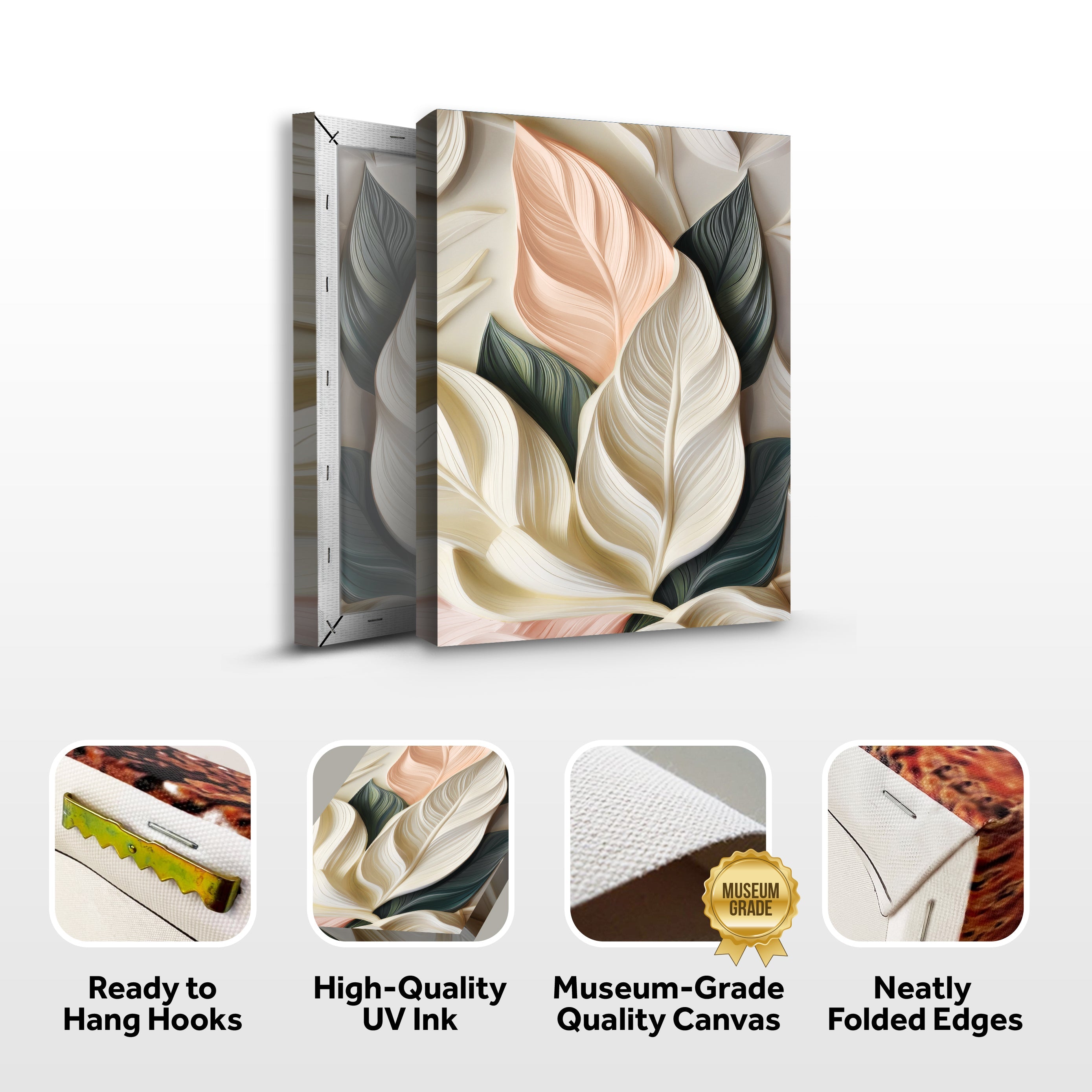 Elegant 3D Pastel Leaf Wall Art on sale at MyriadMart