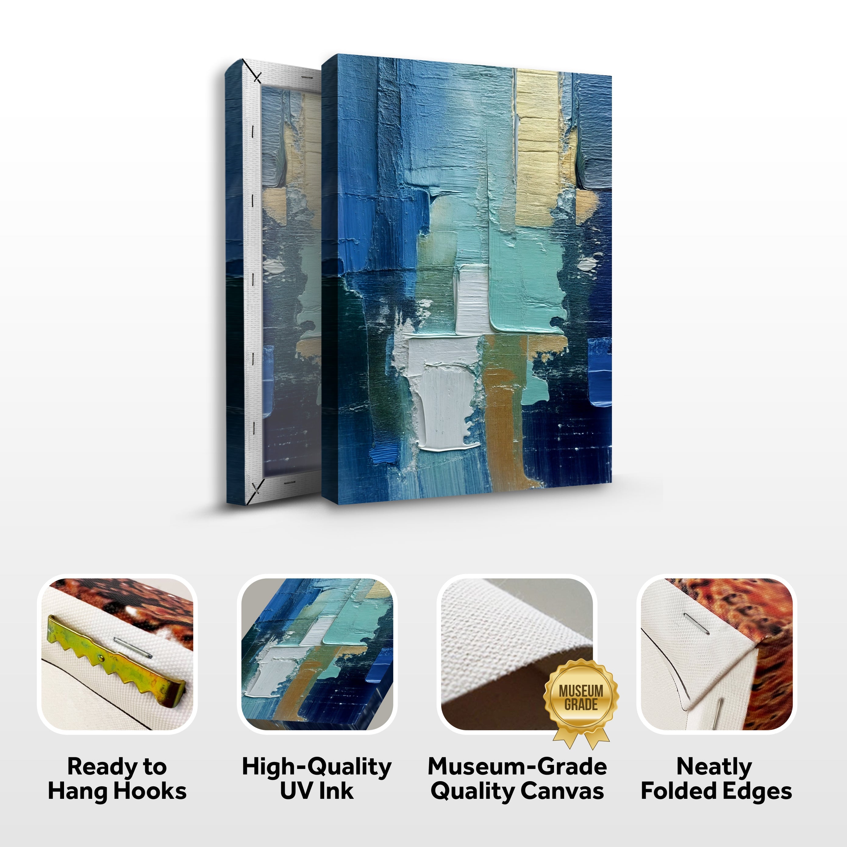 Abstract Blue Green Patterns Wall Art on sale at MyriadMart