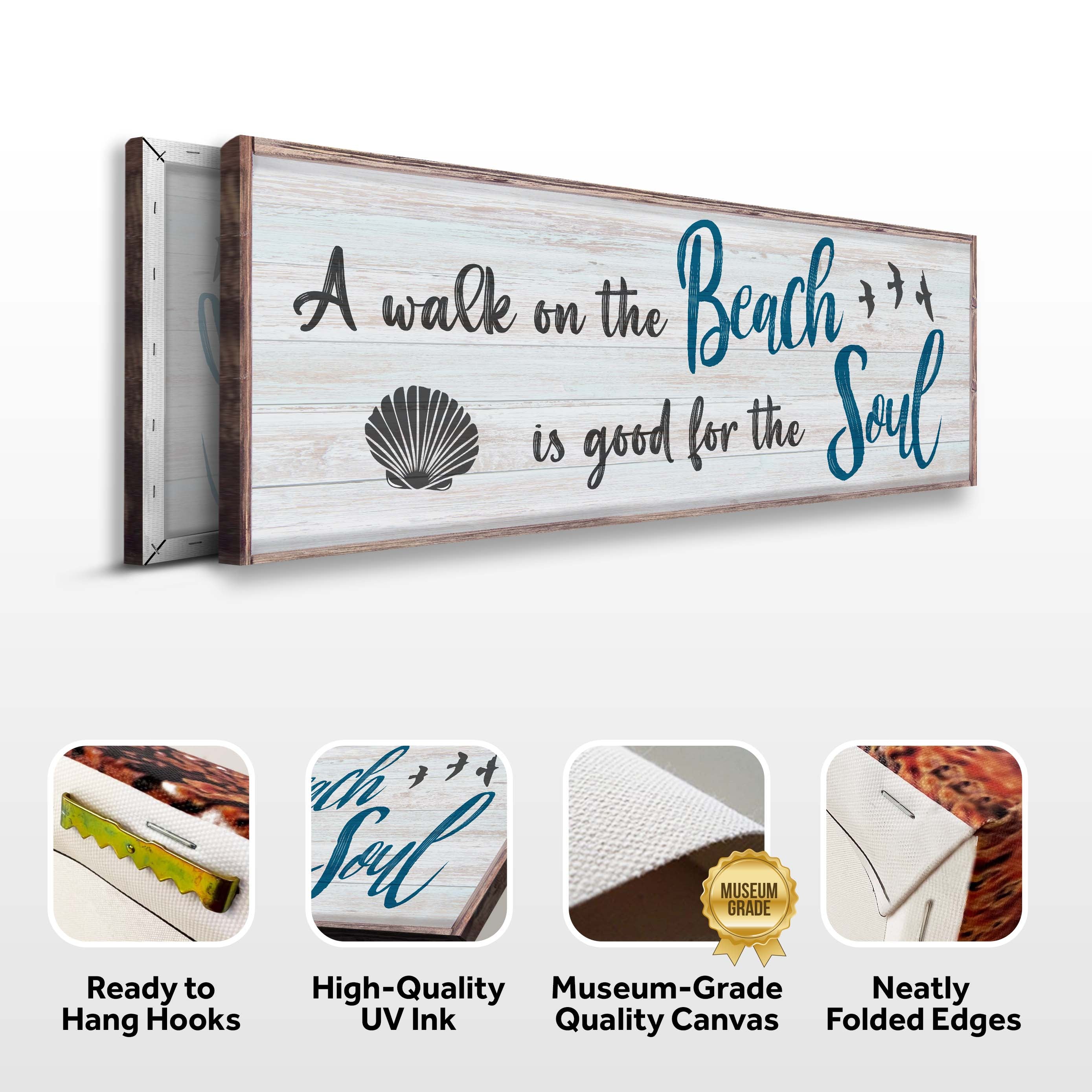 A Walk On The Beach Is Good For The Soul Sign II on sale at MyriadMart