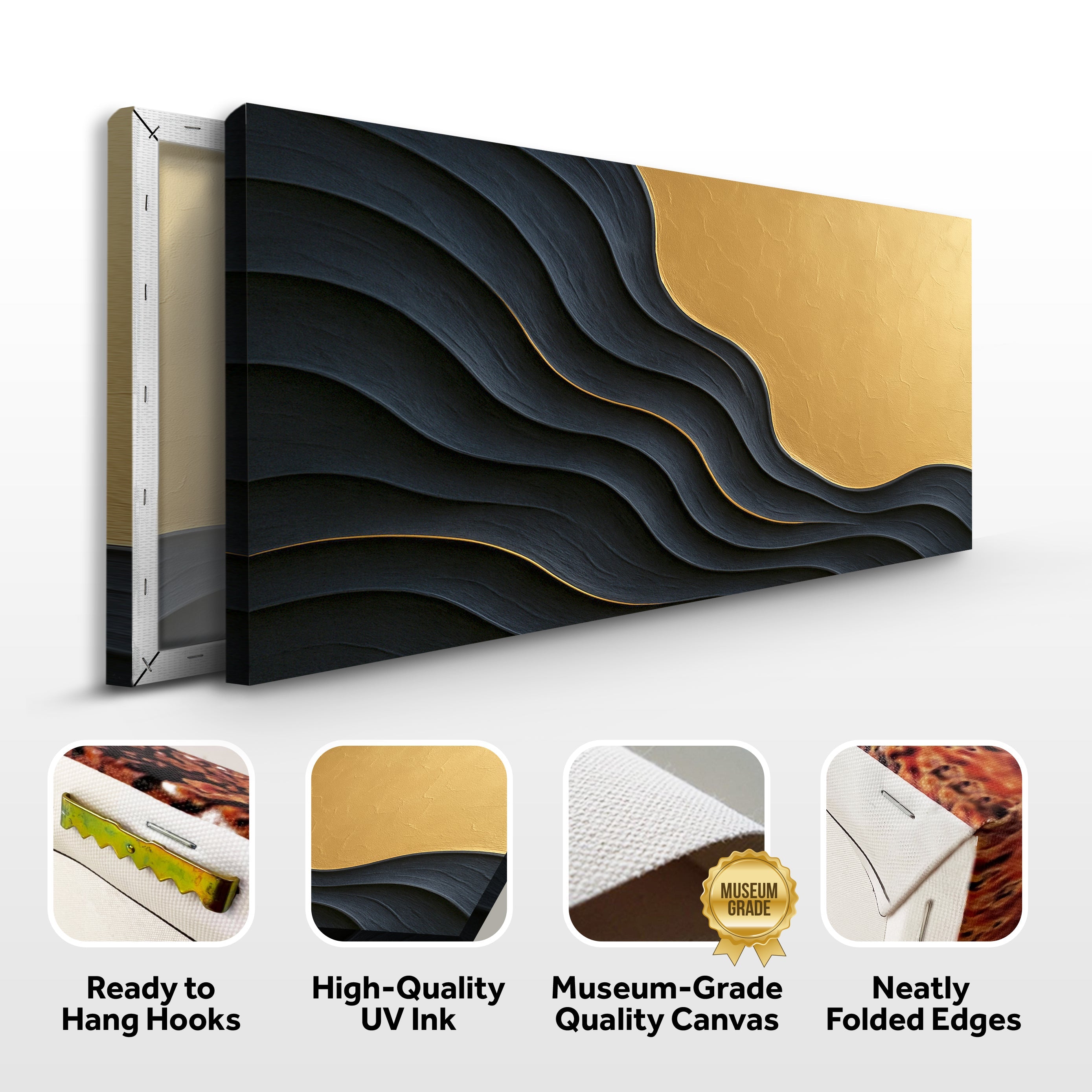 Black And Gold Minimalist Abstract XII on sale at MyriadMart