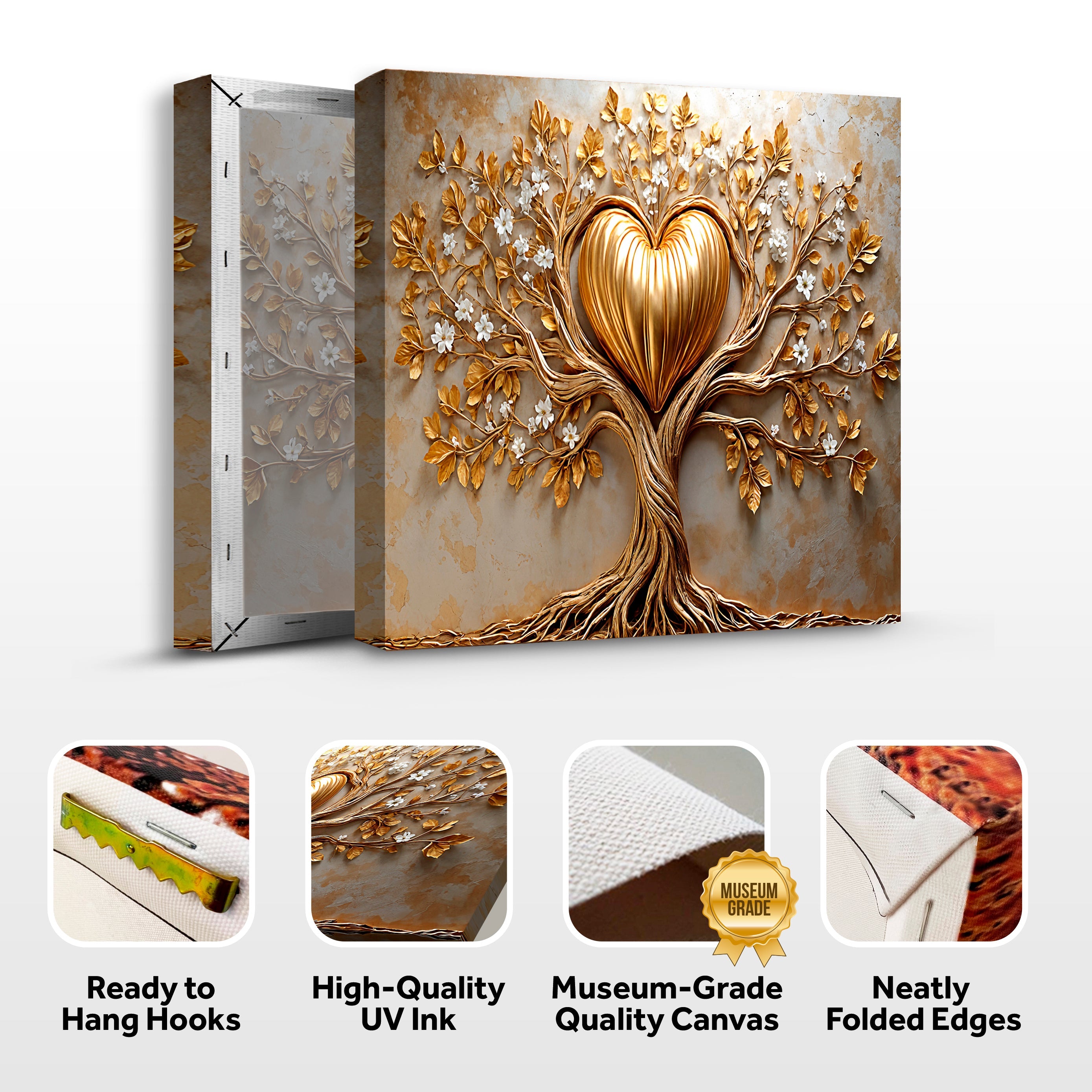 Golden Tree Heart Wall Art on sale at MyriadMart
